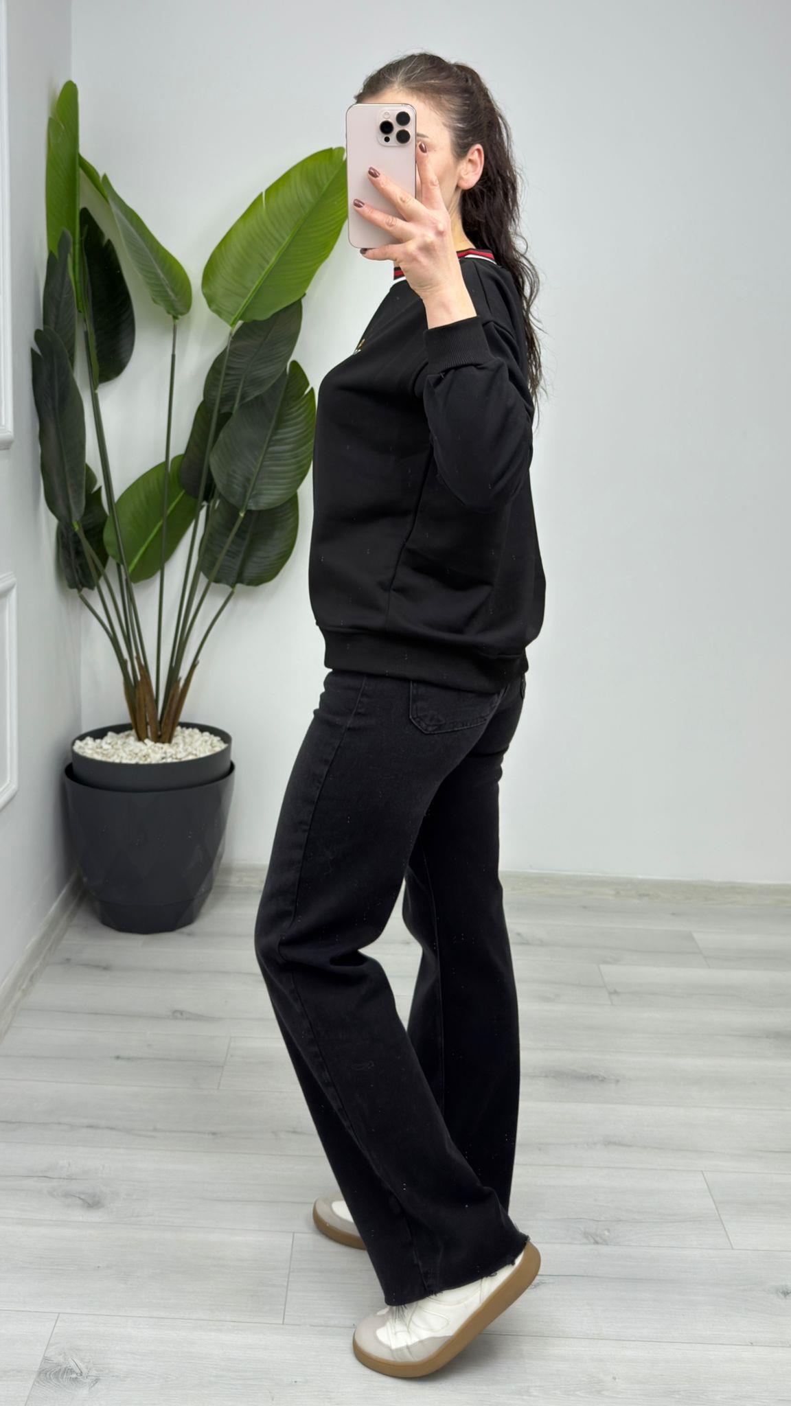 2015 İşleme Arma Detaylı Marka Model Sweat Siyah