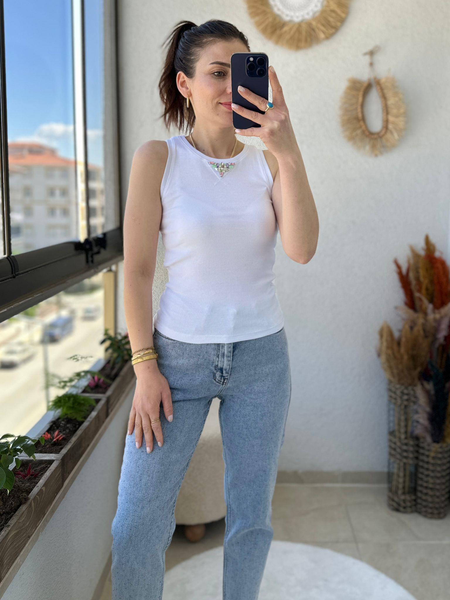 İPK MARKA MODEL TAŞLI FİTİLLİ ATLET