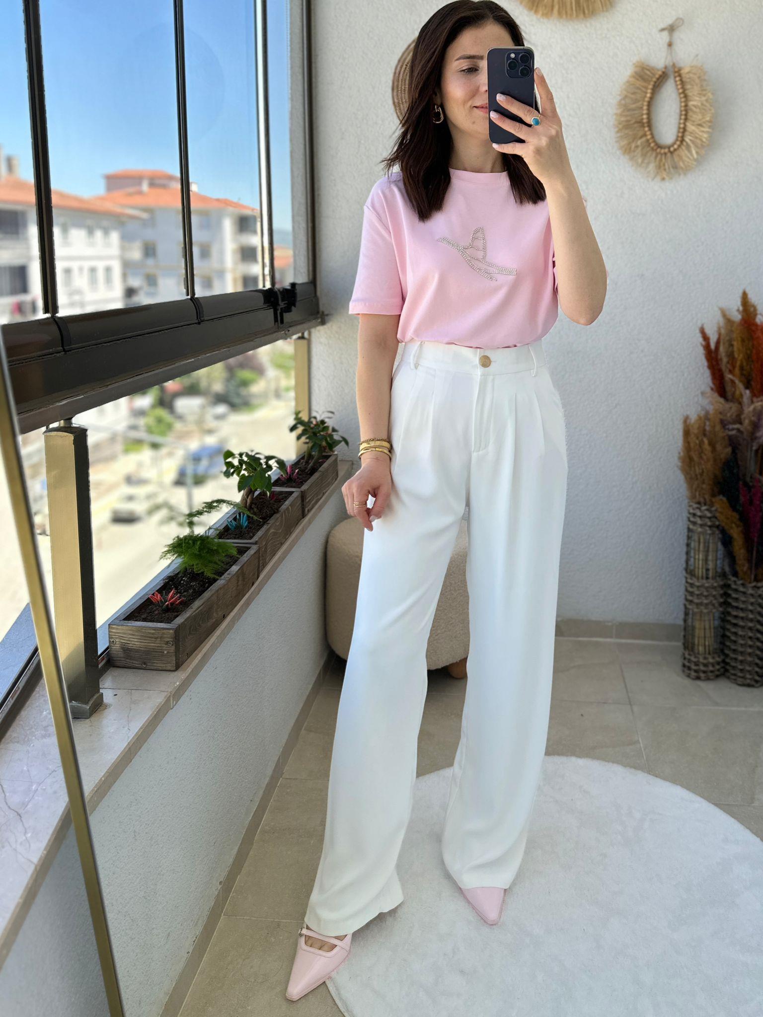 MARKA MODEL TAŞLI KUŞ DESEN TİŞÖRT