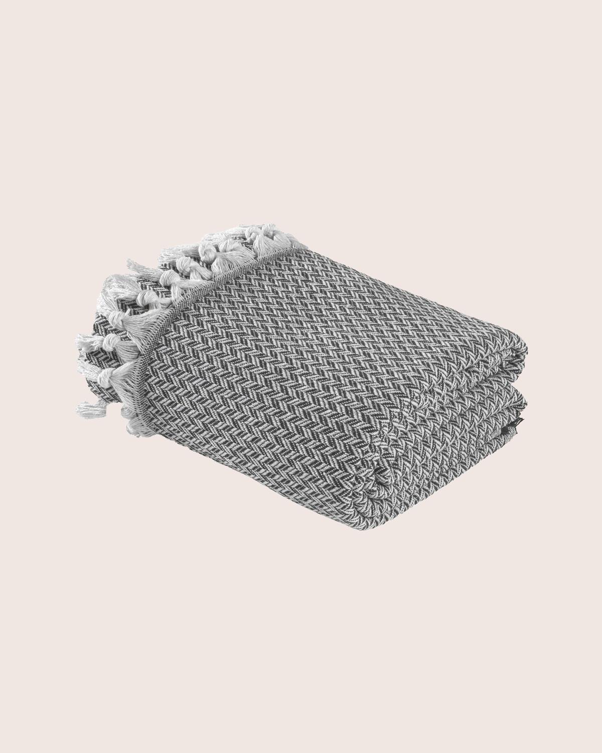 Çift Kişilik Geometrik Desen Çok Amaçlı Pike / Gri