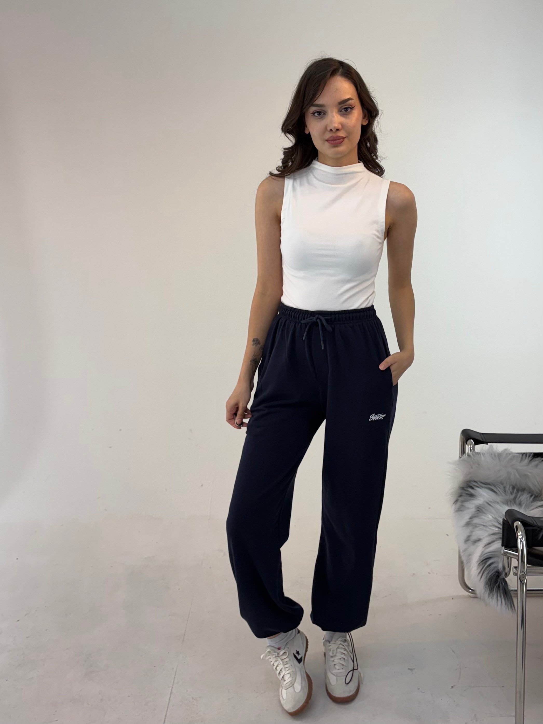 Lacivert SWD Nakışlı Eşofman EŞOFMAN - Taksim Butik