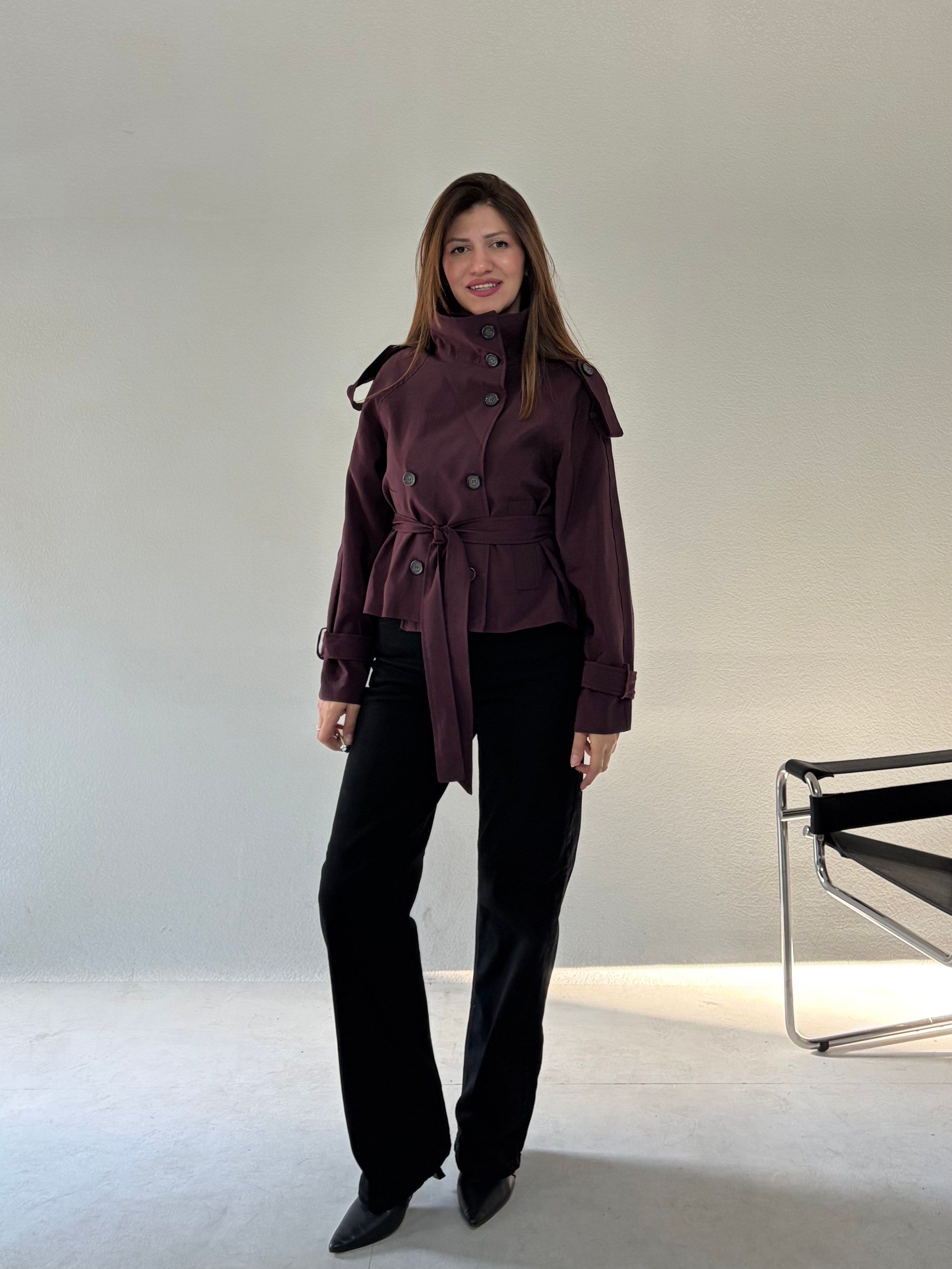 Mürdüm Kısa Trenç TRENÇKOT - Taksim Butik