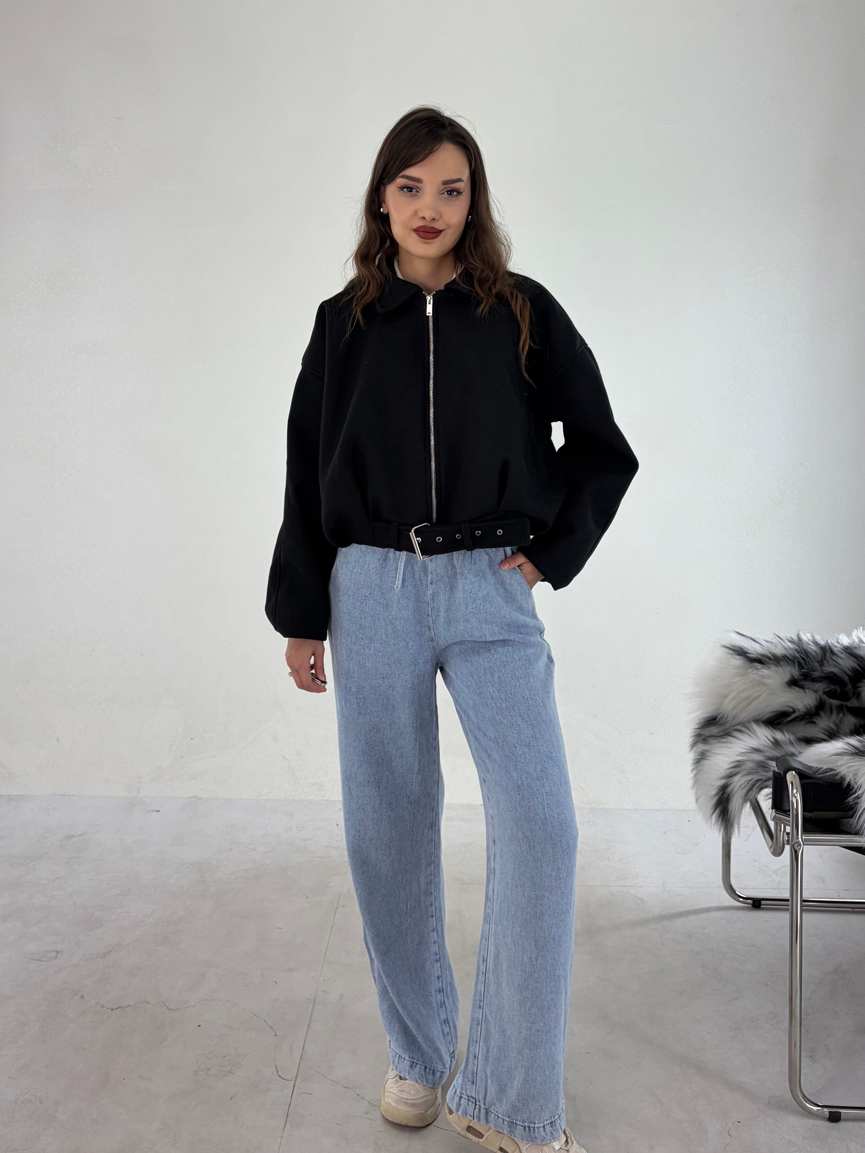 Siyah Bomber Kaşe KABAN & MONT & CEKET - Taksim Butik