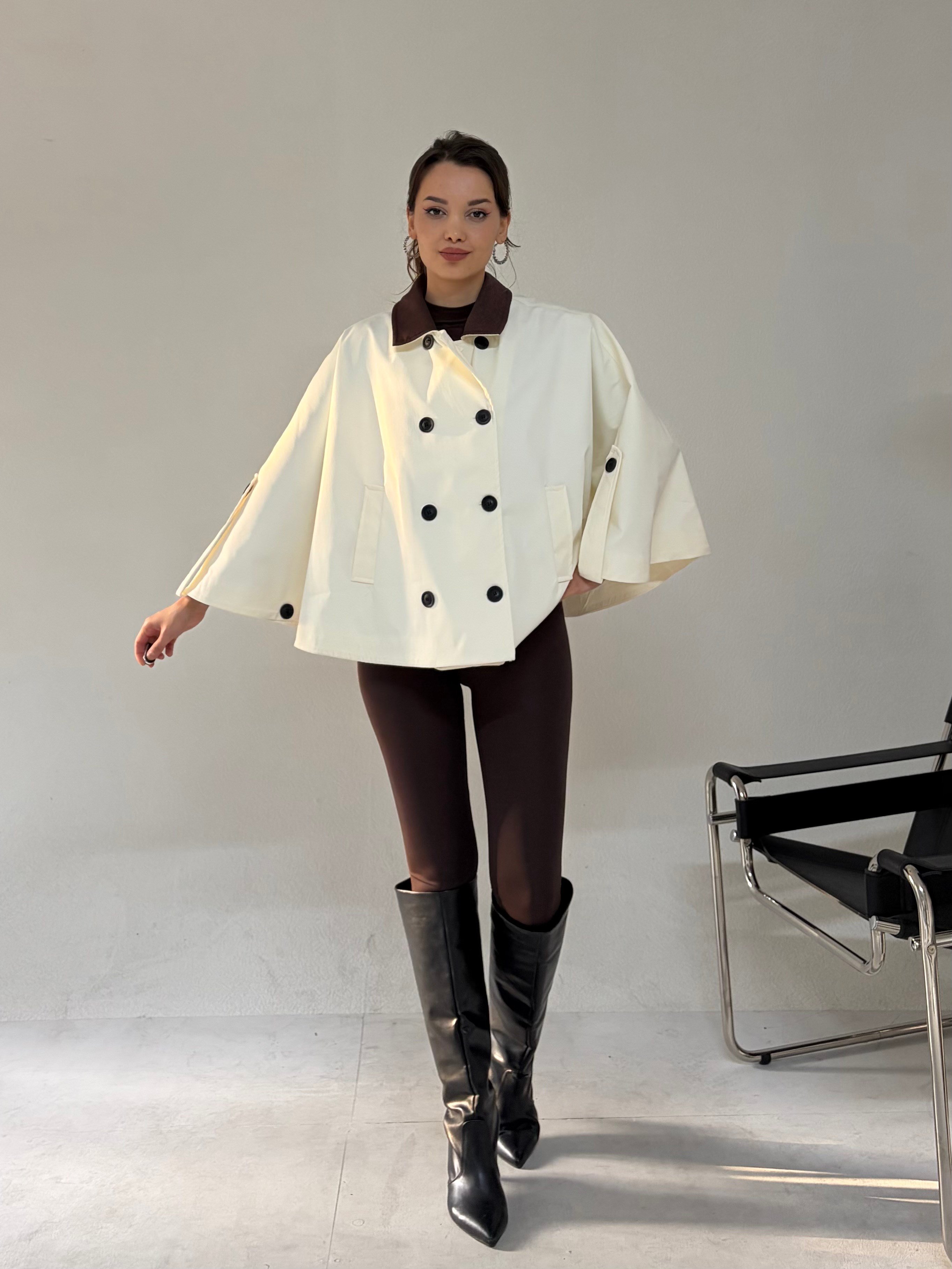 Taş Pelerin Mont TRENÇKOT - Taksim Butik