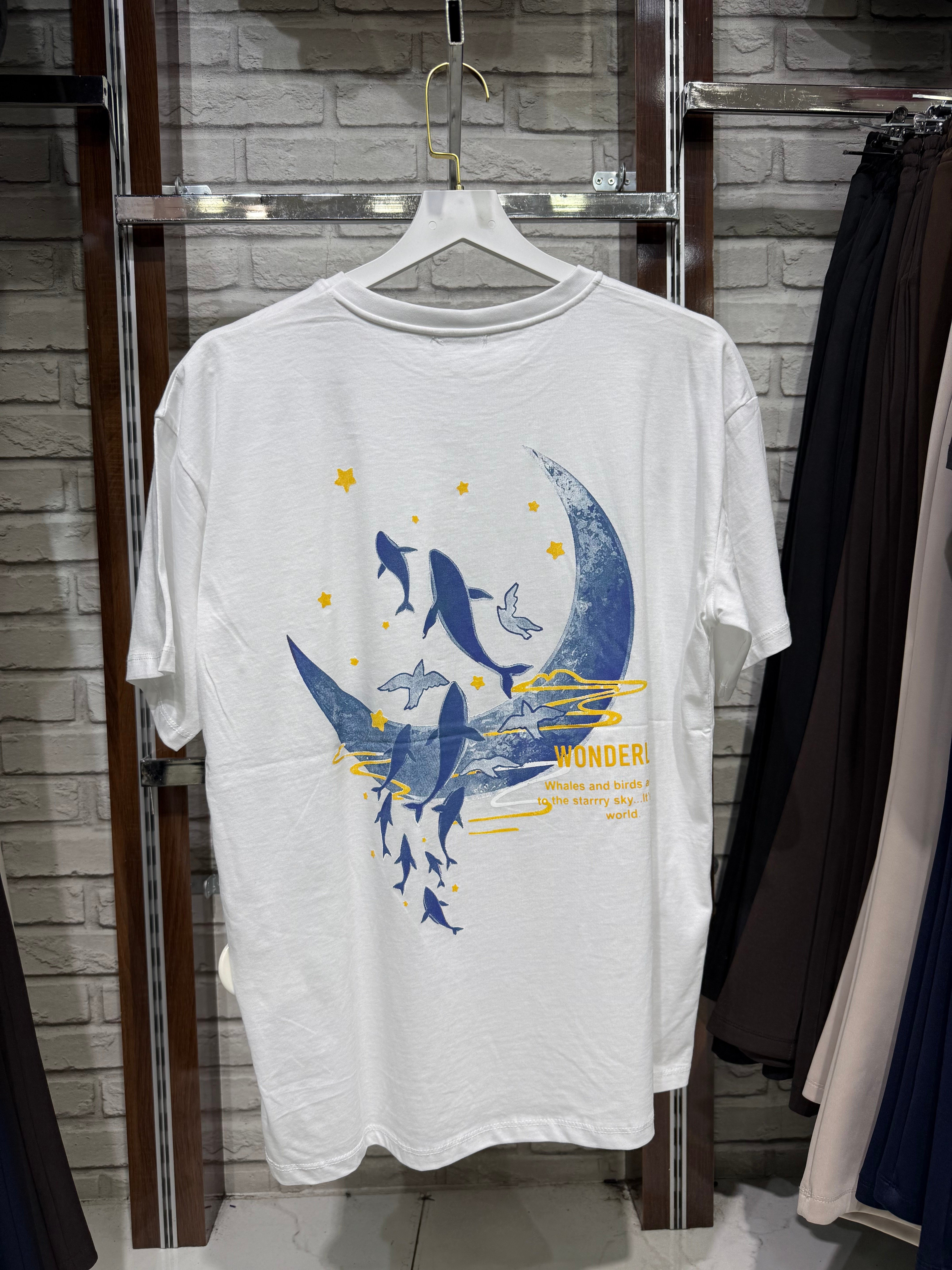 Wonderland Baskılı Kısa Kol T-shirt