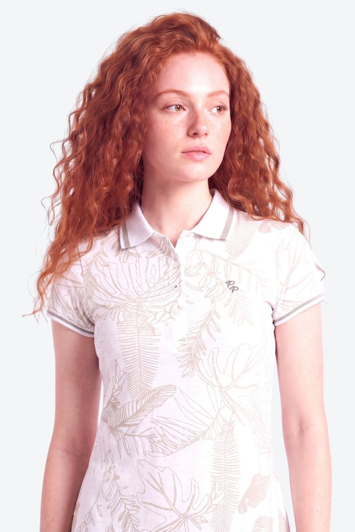 Desen Detaylı Slim Fit Kadın Polo Yaka Elbise