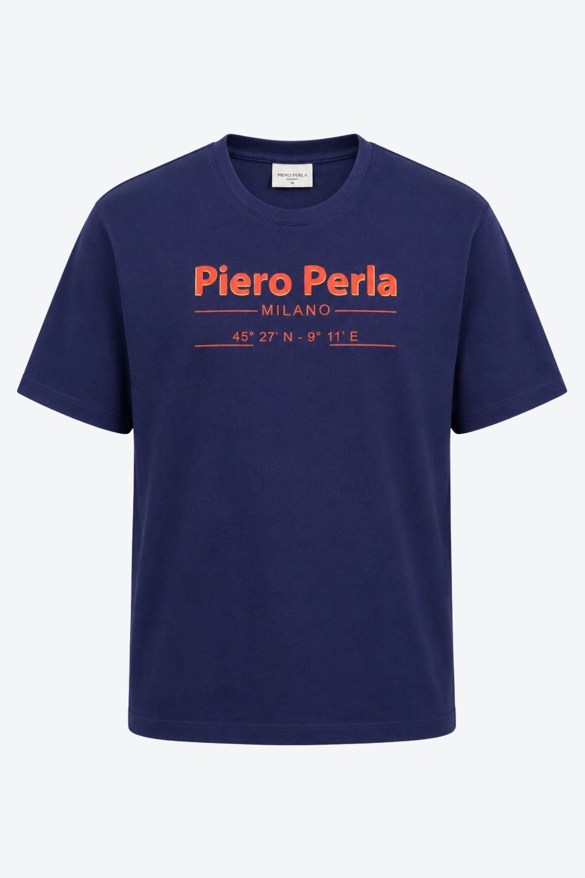 Erkek Bisiklet Yaka Milano Koordinat Baskı Detaylı Oversize Fit T-Shirt