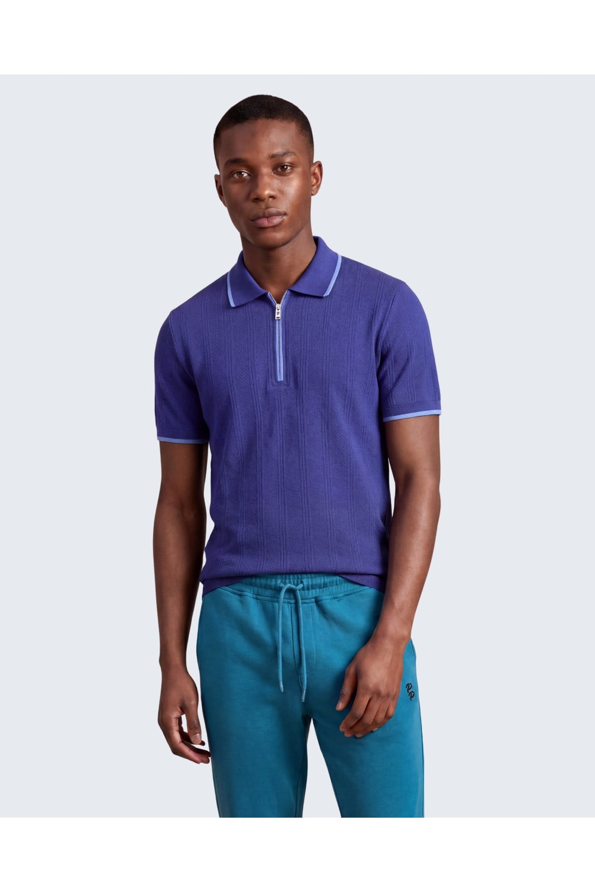 Erkek Fermuar Detaylı Slim Fit Polo Yaka T-Shirt