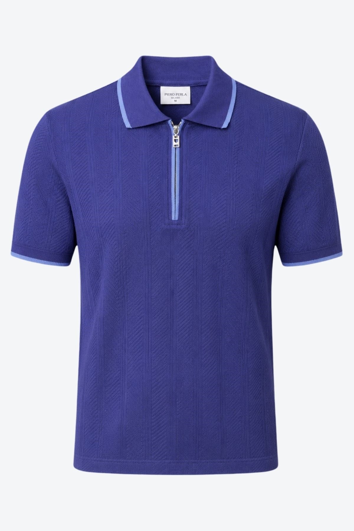 Erkek Fermuar Detaylı Slim Fit Polo Yaka T-Shirt