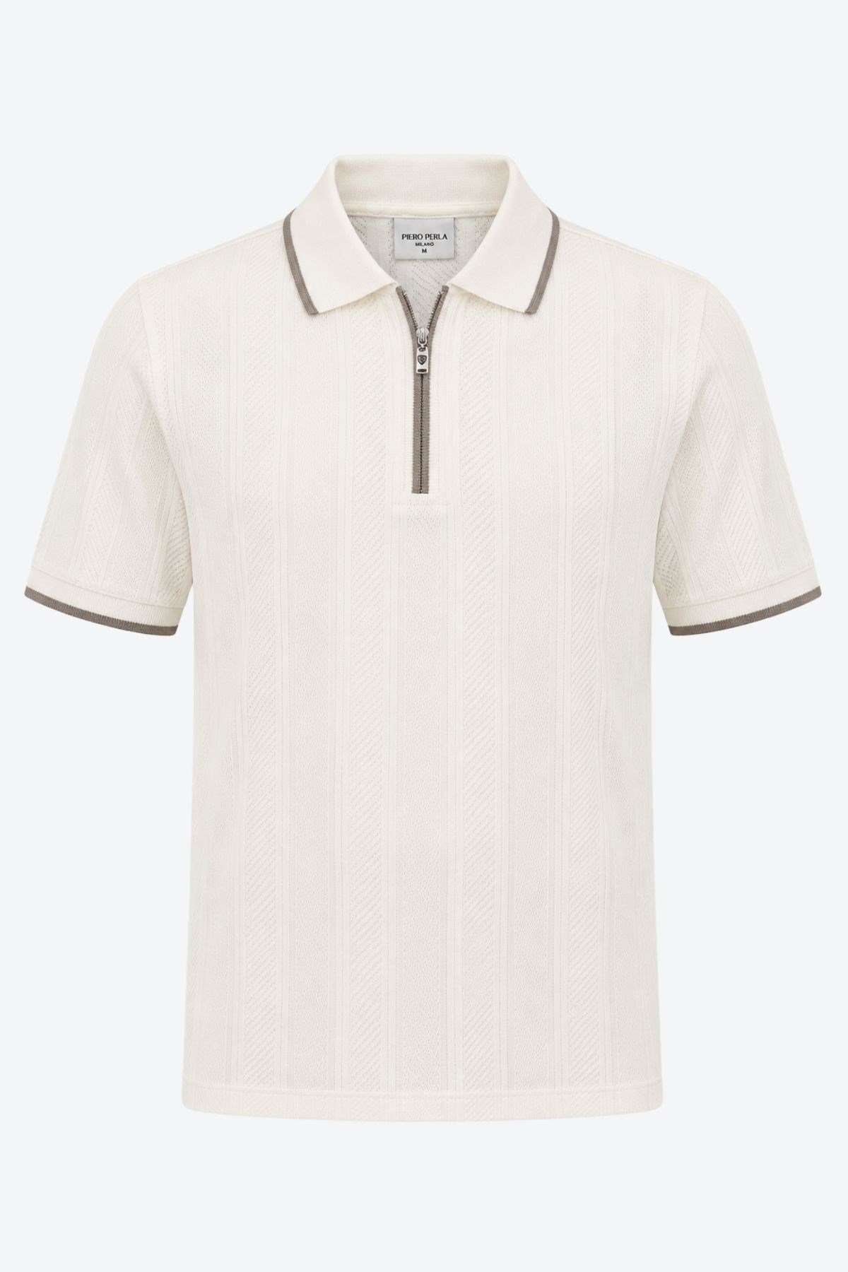 Erkek Fermuar Detaylı Slim Fit Polo Yaka T-Shirt
