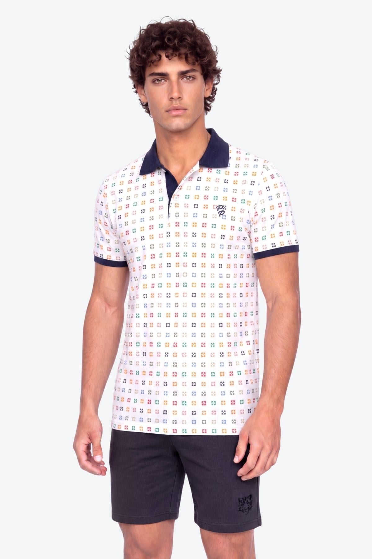 Erkek Metraj Baskı Detaylı Slim Fit Polo Yaka T-Shirt
