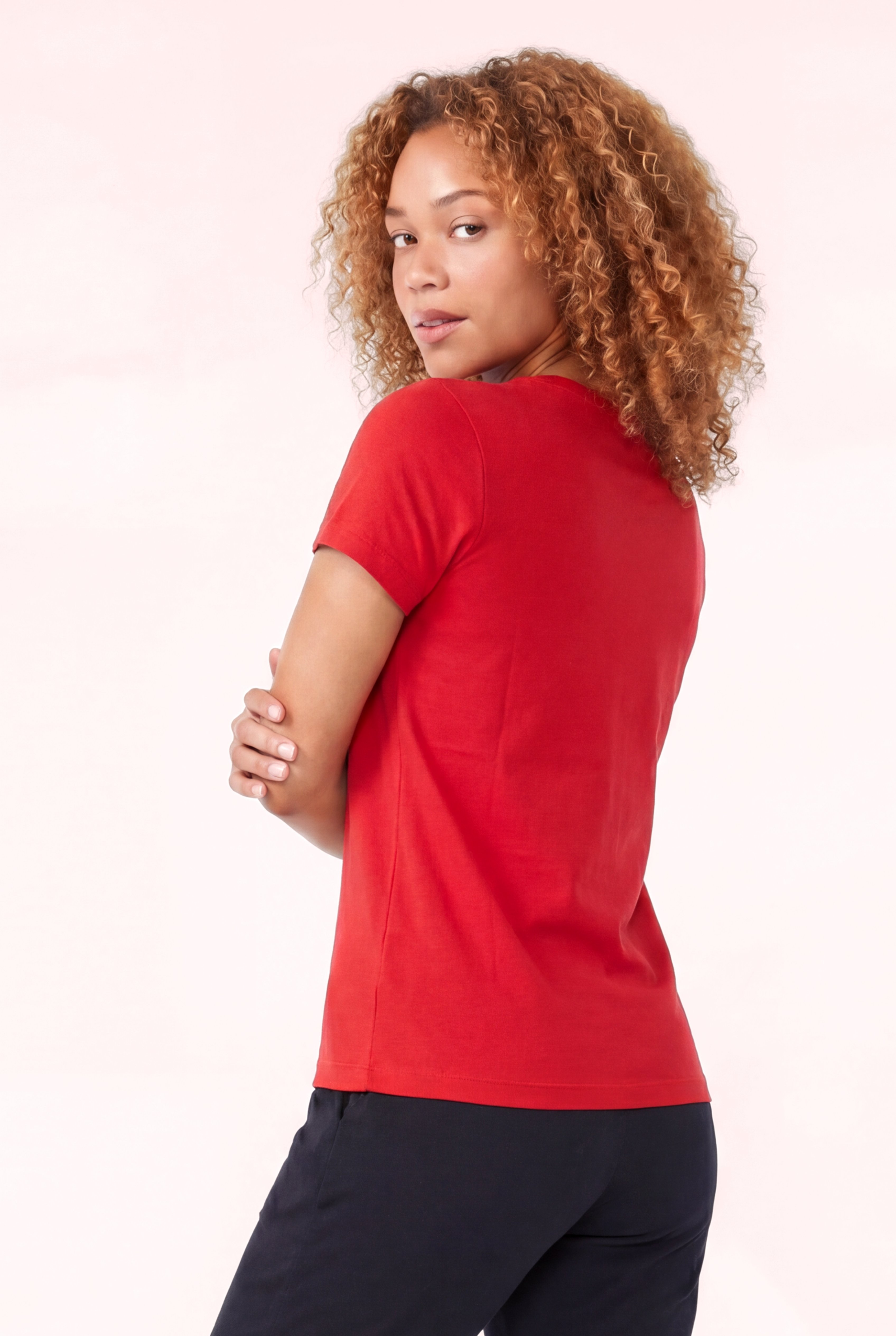 Jaguar Baskı Detaylı Bisiklet Yaka Slim Fit Kadın Kırmızı T-Shirt