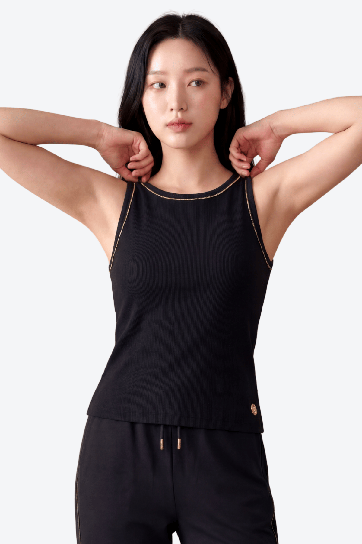Kadın Bisiklet Yaka Metal Logo Detaylı Ekstra Slim Fit Atlet