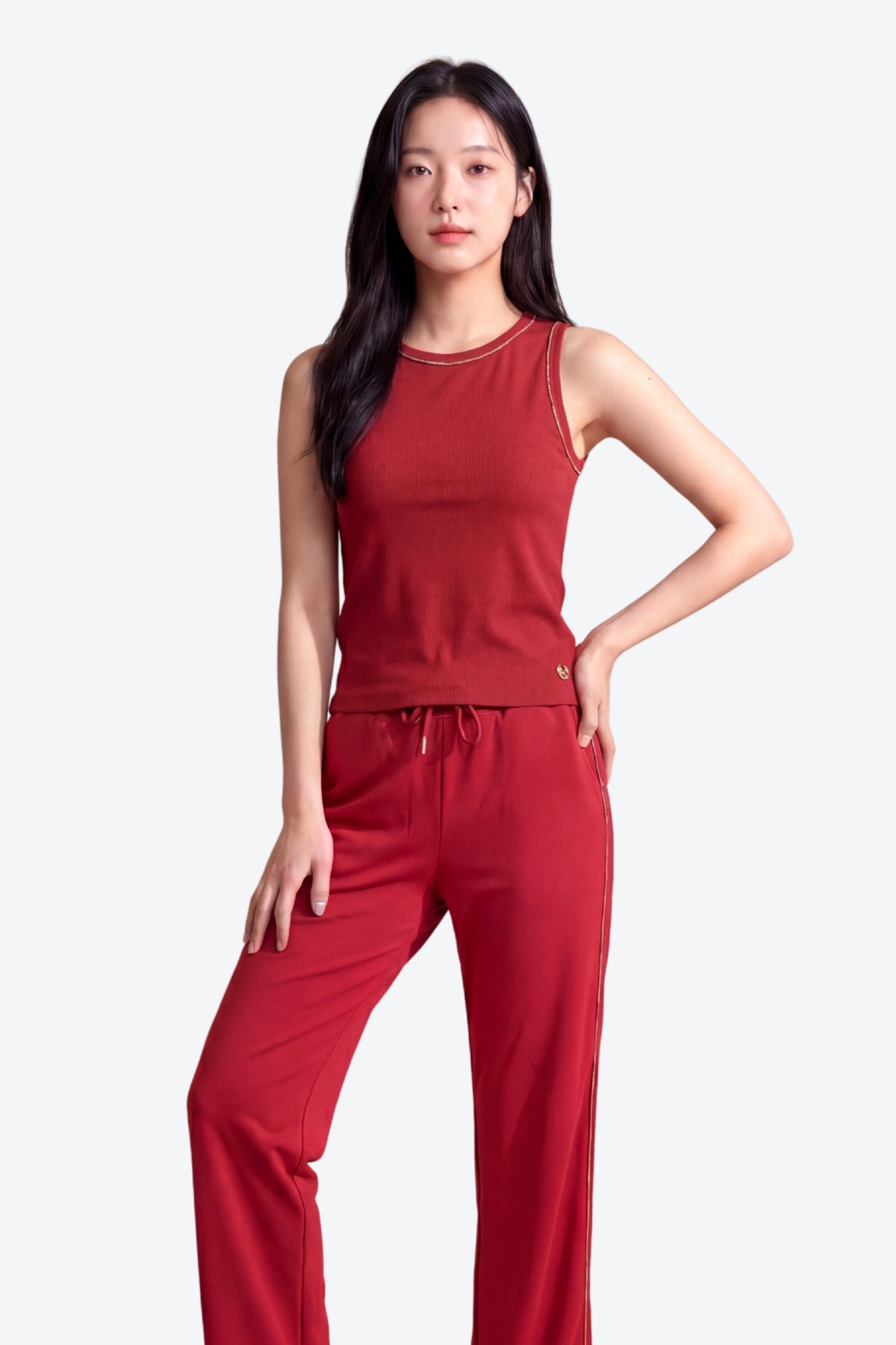 Kadın Bisiklet Yaka Metal Logo Detaylı Ekstra Slim Fit Atlet