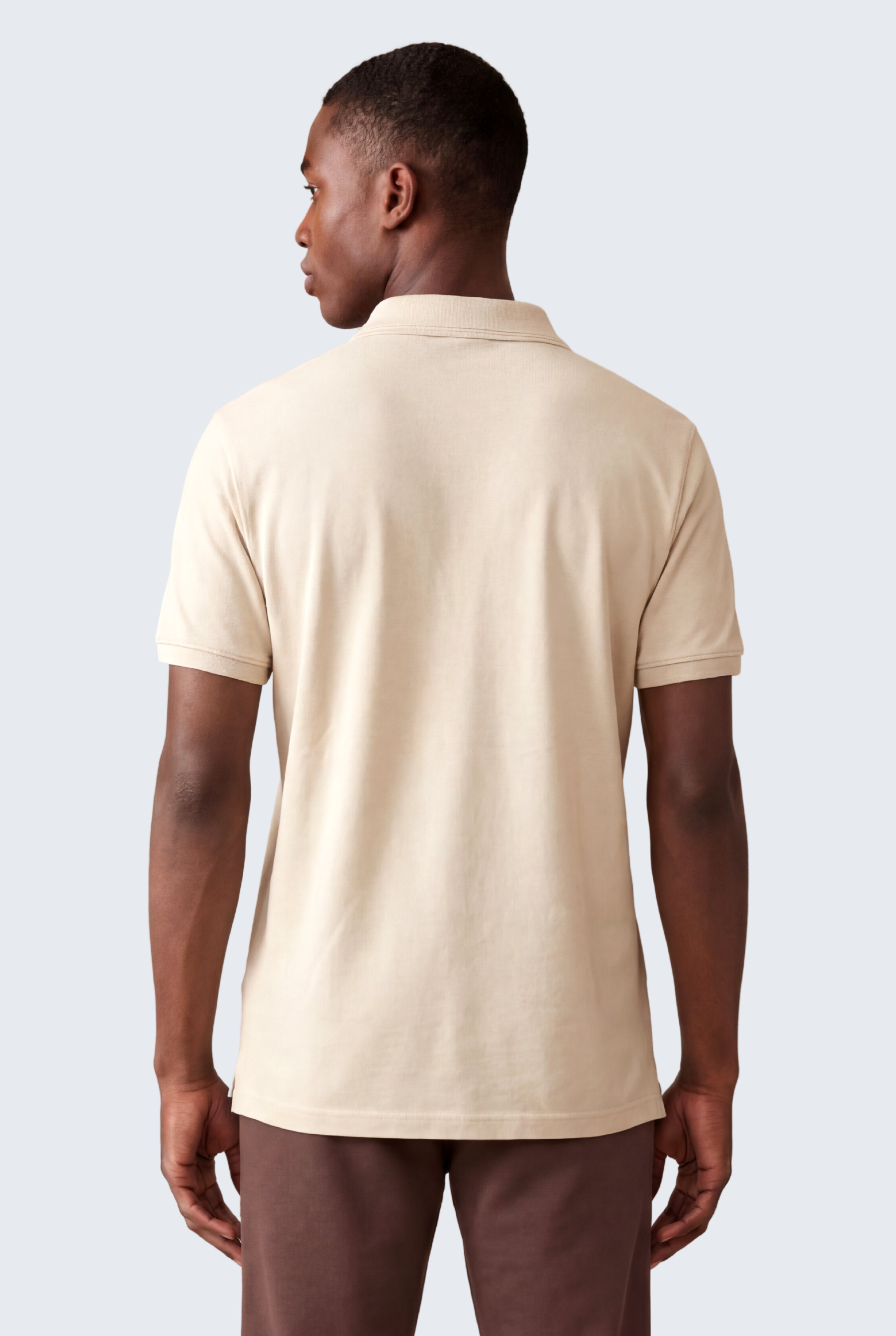 Kontür Jaguar Nakış Detaylı Slim Fit Erkek Polo Yaka Sütlü Kahve T-Shirt