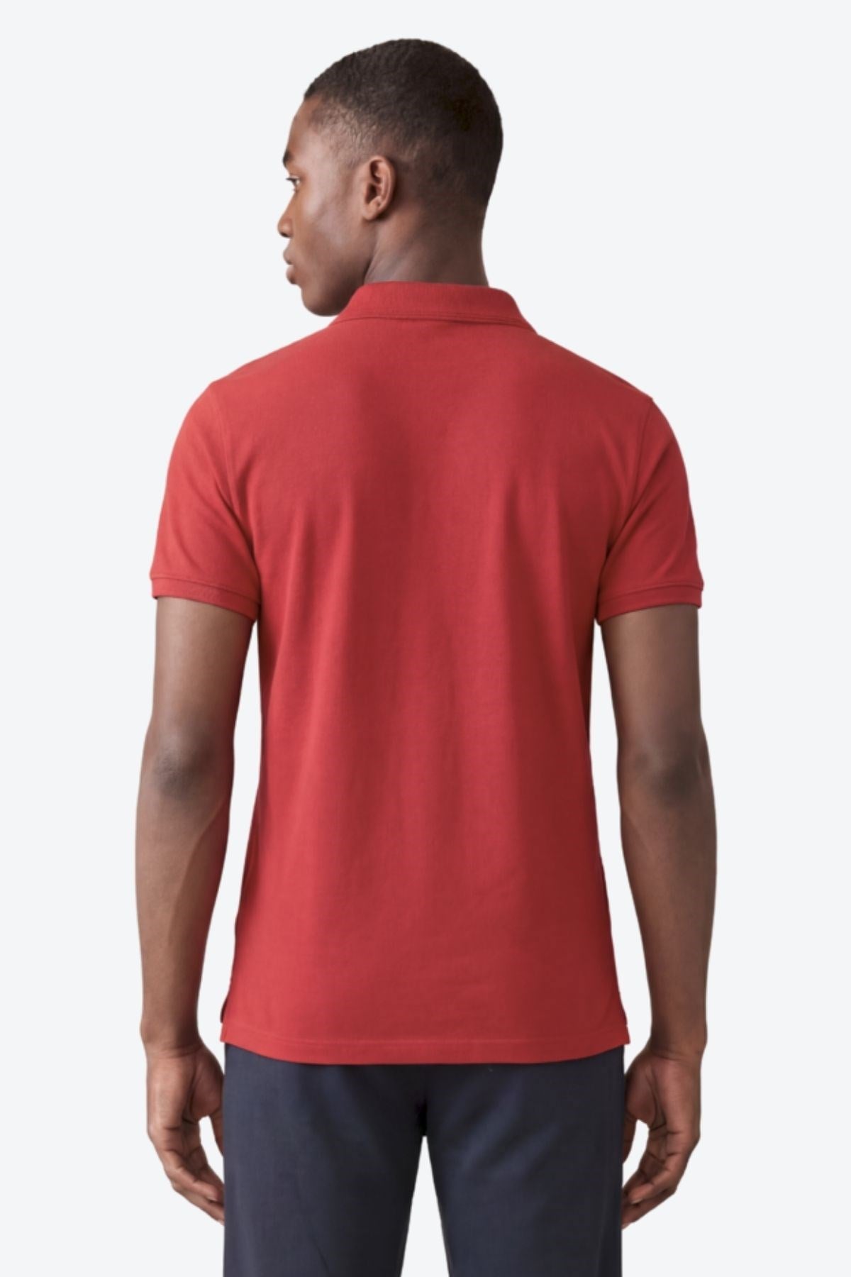 Kontür Jaguar Nakış Detaylı Slim Fit Erkek Polo Yaka Kırmızı T-Shirt