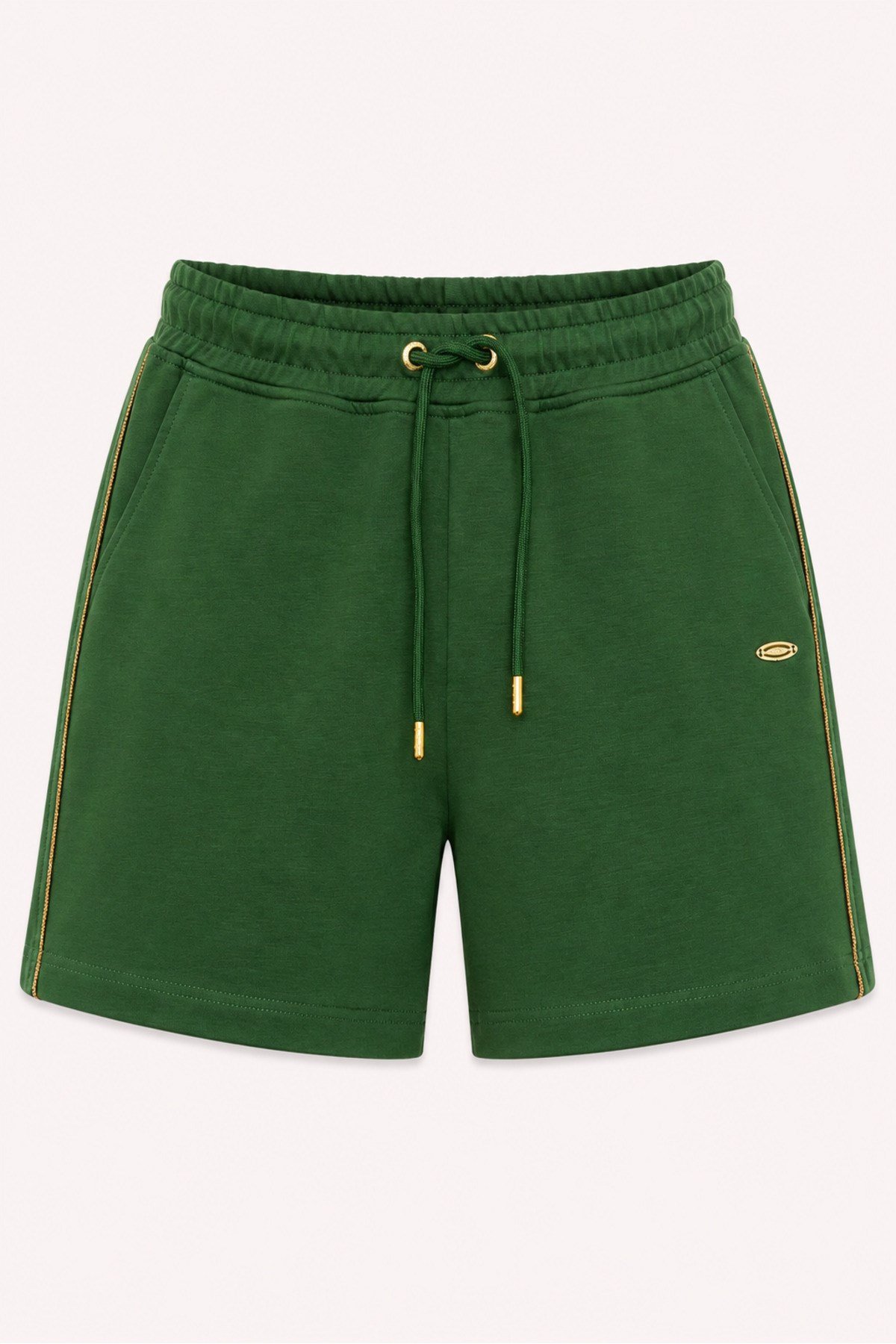 Metal Logo Detaylı Slim Fit Kadın Şort Bermuda