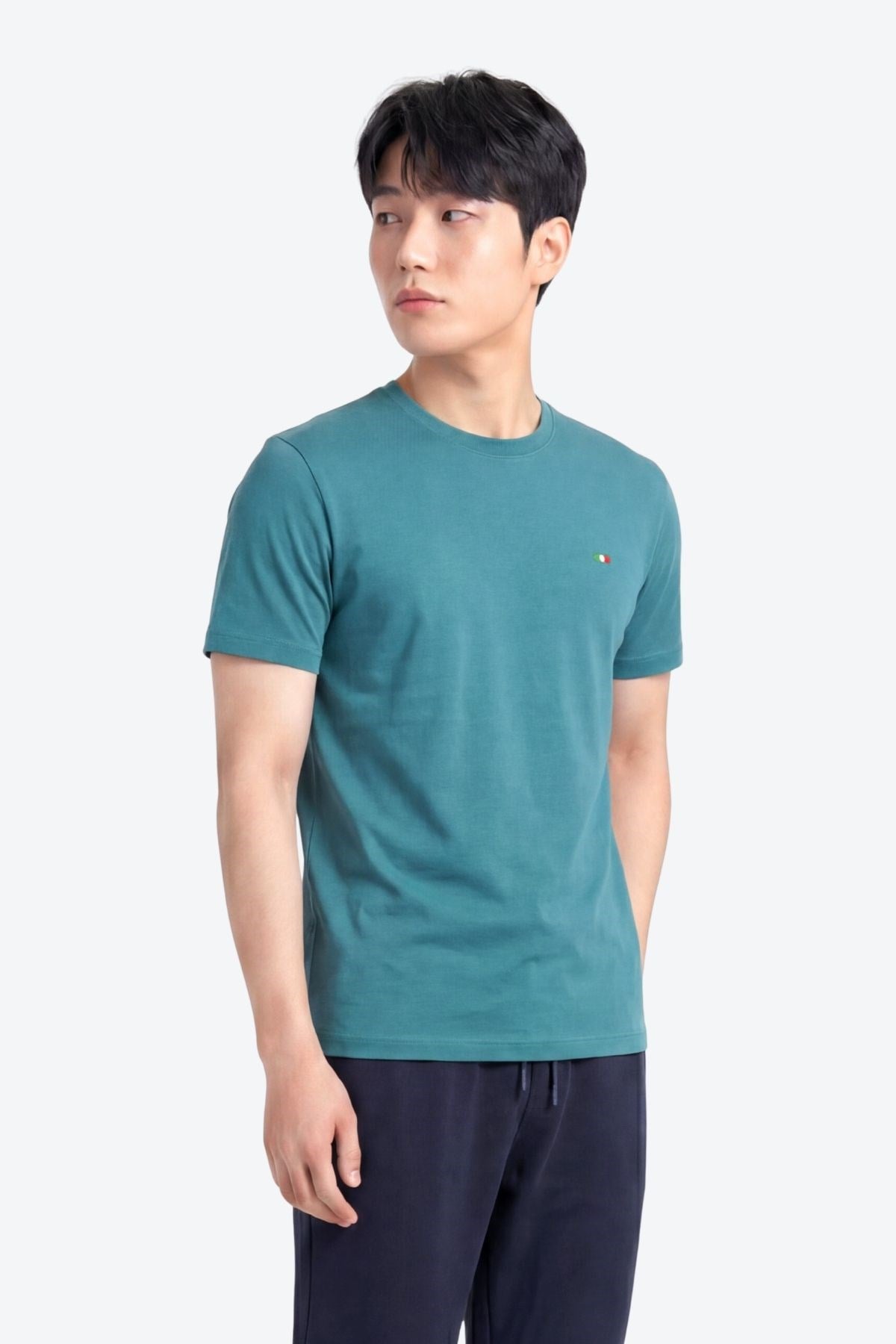 Nakış Detaylı Regular Fit Erkek Bisiklet Yaka T-Shirt