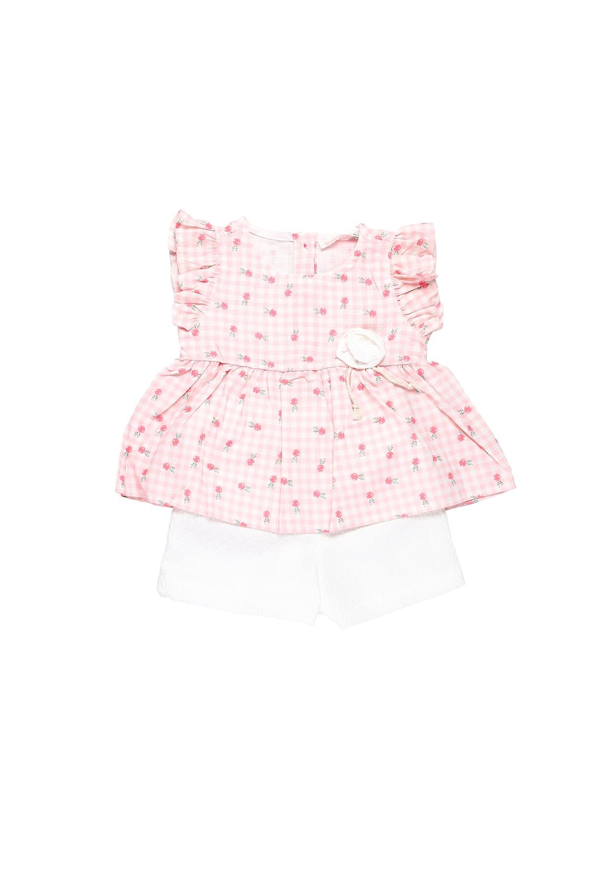 Mimbo Kids Kız Çocuk Çiçekli Bluz Şort Takım