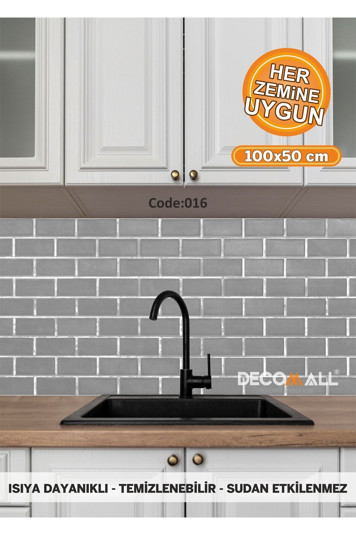 16 Code YAPIŞKANLI DESENLİ FOLYO DUVAR DOLAP MUTFAK TEZGAH ARASI FOLYO KAPLAMA(50x100cm)