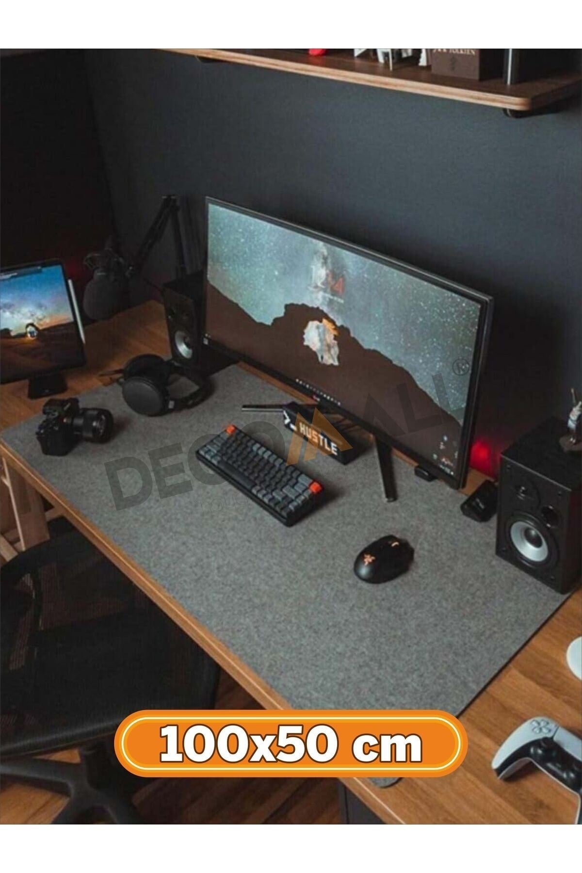 (50 x 100) Keçe Çalışma Masası Düzenleme Ve Oyuncu Mouse Pedi Masa Üstü Düzenleyici 50x100 Cm