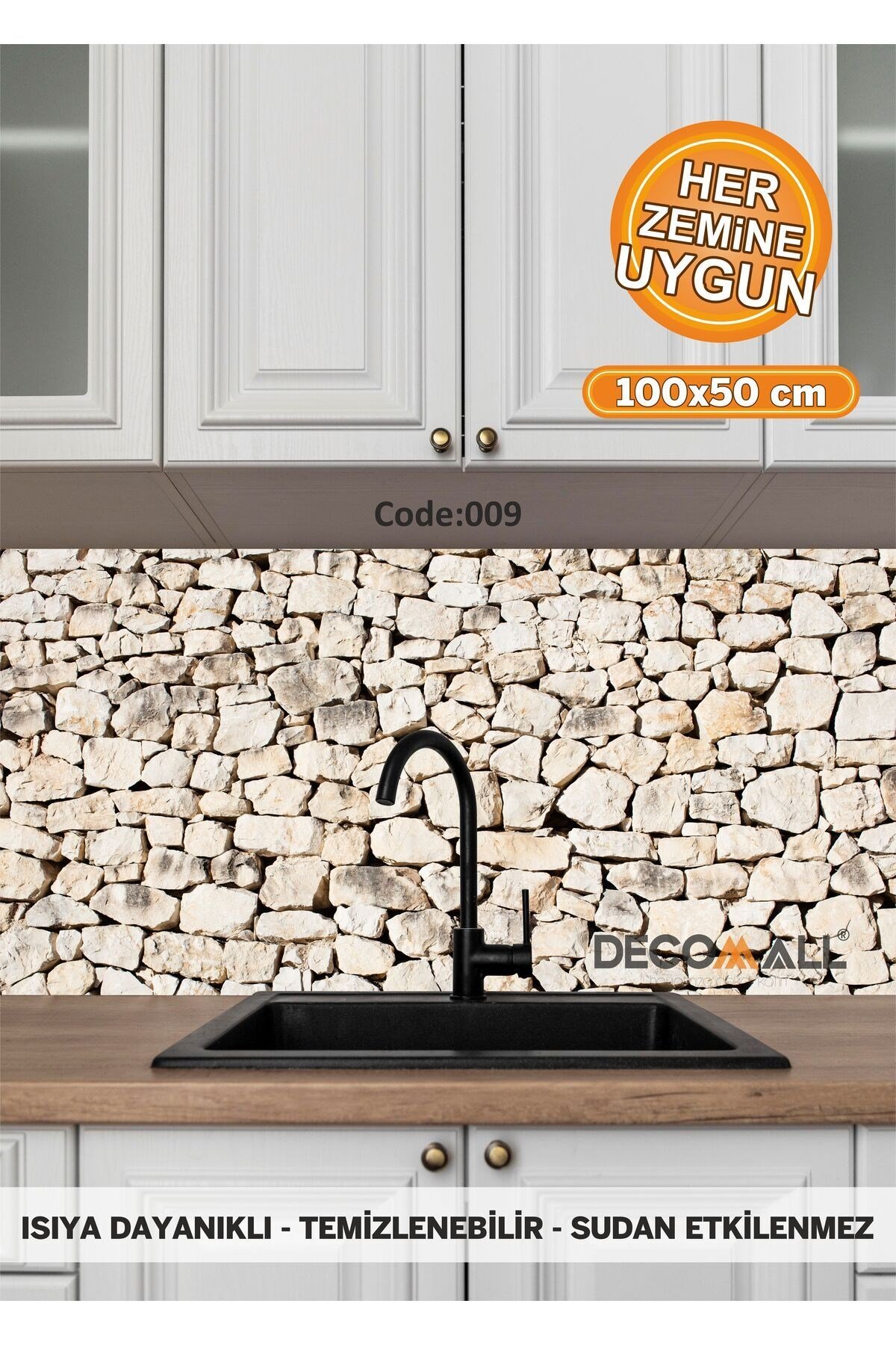 9 Code YAPIŞKANLI DESENLİ FOLYO DUVAR DOLAP MUTFAK TEZGAH ARASI FOLYO KAPLAMA(50x100cm)
