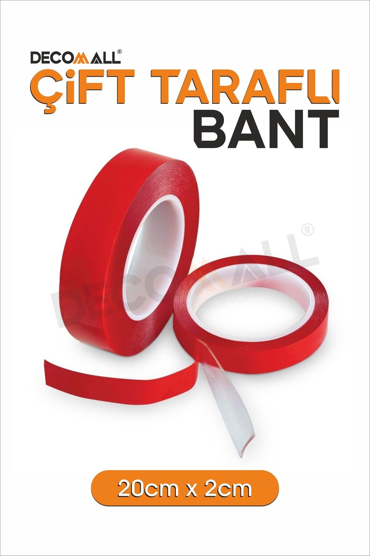 Çift Taraflı Bant Şeffaf Slikon Bant Her Zemine Uygun Güçlü Bant 20cm X 2cm