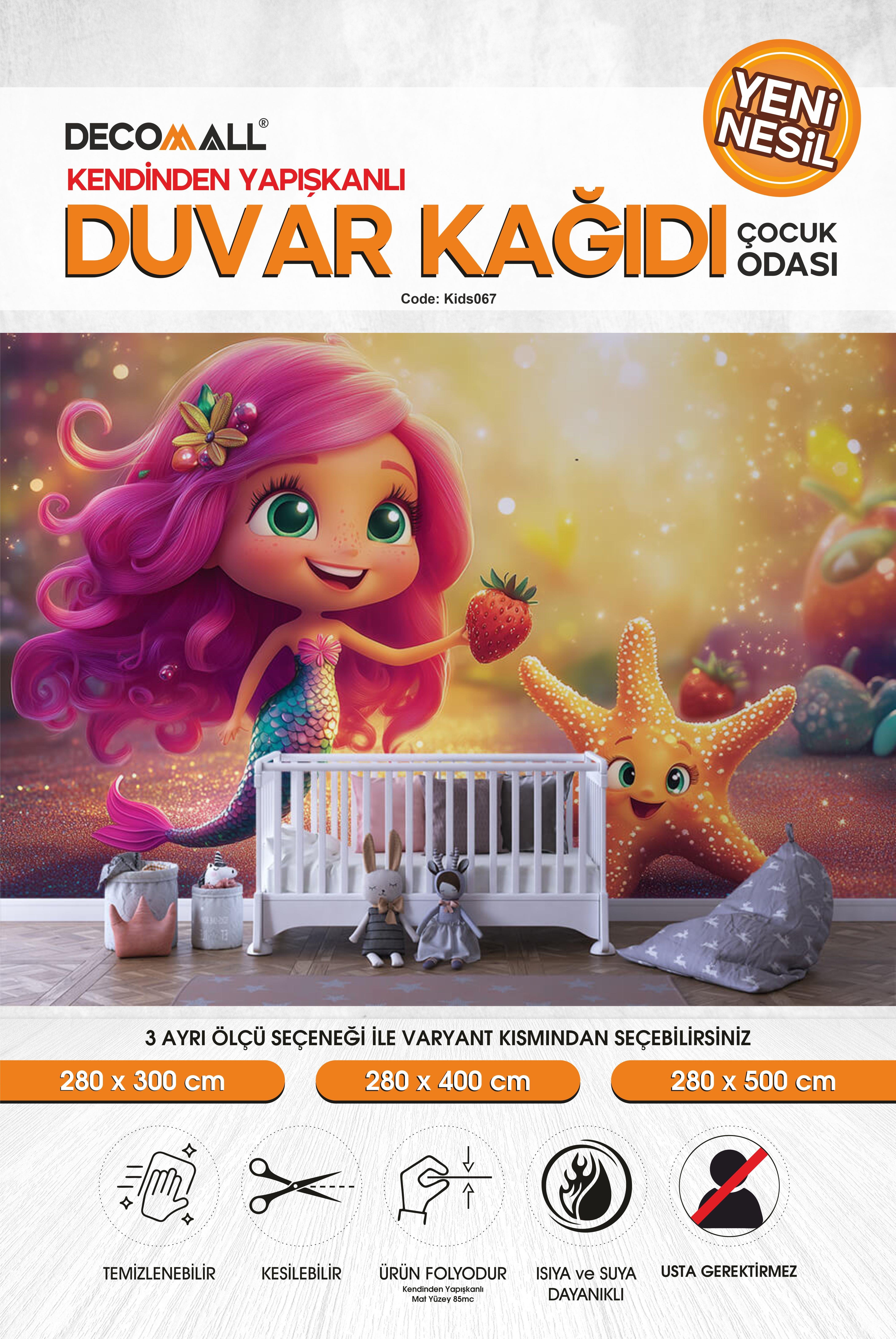 kids067 Yeni Nesil Kendinden Yapışkanlı Çocuk Odası Duvar Kağıdı Duvar Posteri Yapışkanlı 