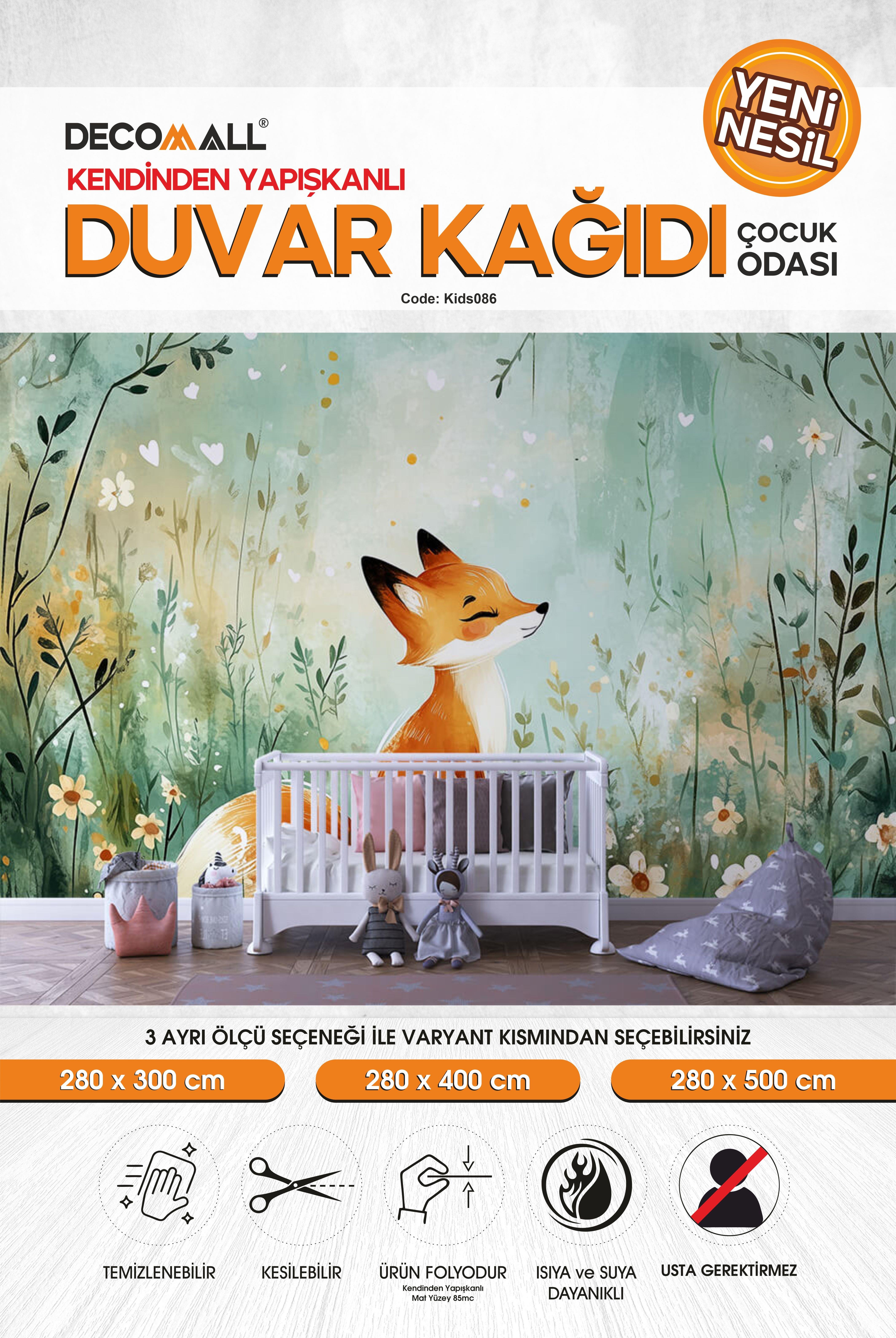 kids086 Yeni Nesil Kendinden Yapışkanlı Çocuk Odası Duvar Kağıdı Duvar Posteri Yapışkanlı 