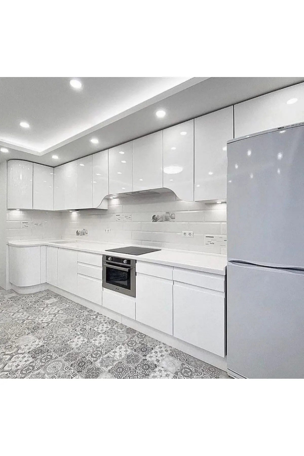 Parlak Beyaz 50 X100 Cm Yapışkanlı Folyo Mutfak Dolap Ve Mobilya Kaplama Folyosu