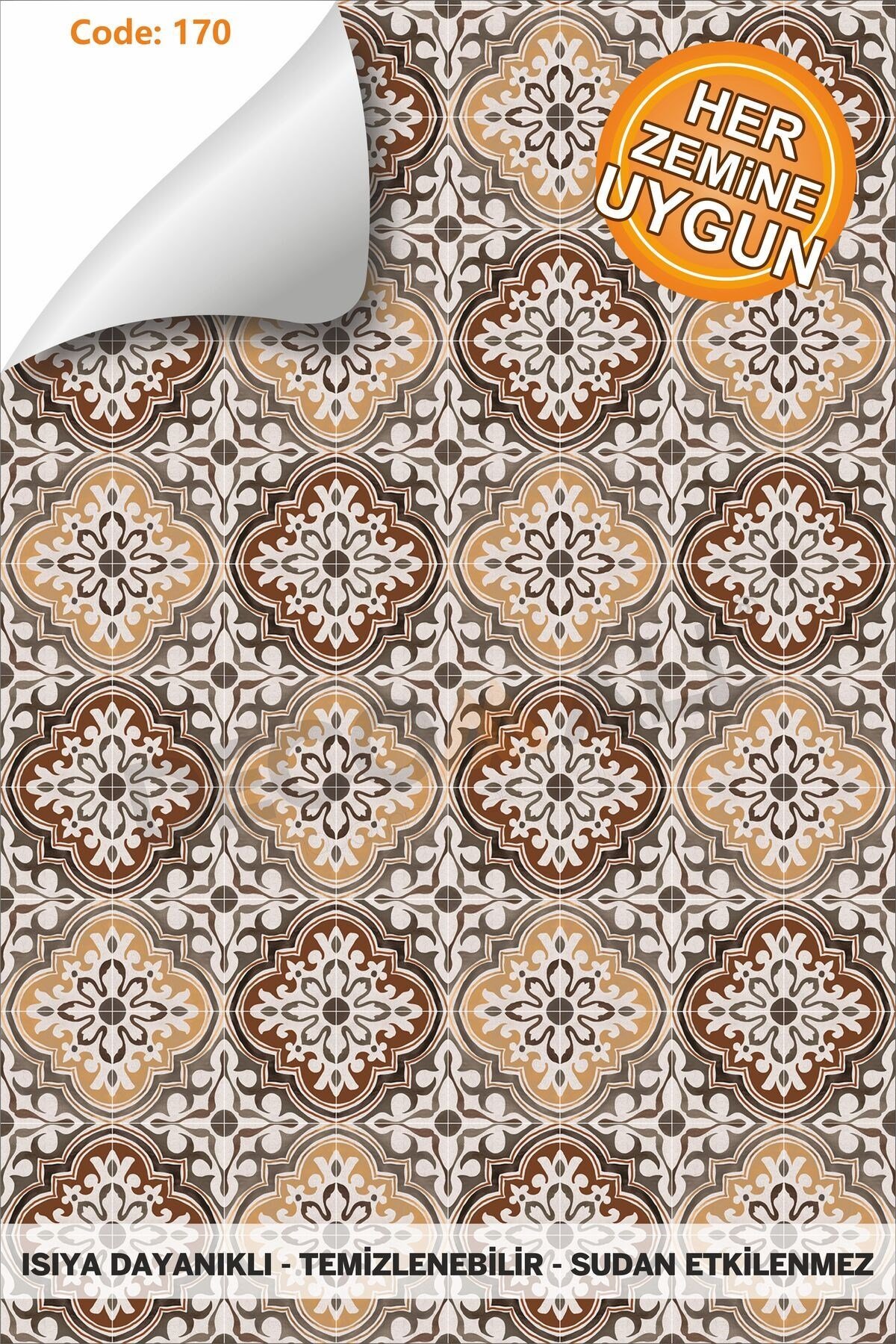 Suya Dayanıklı 50X100 CM Mutfak Banyo Zemin Mermer Mobilya Fayans Yapışkanlı Folyo Kaplama CODE 170