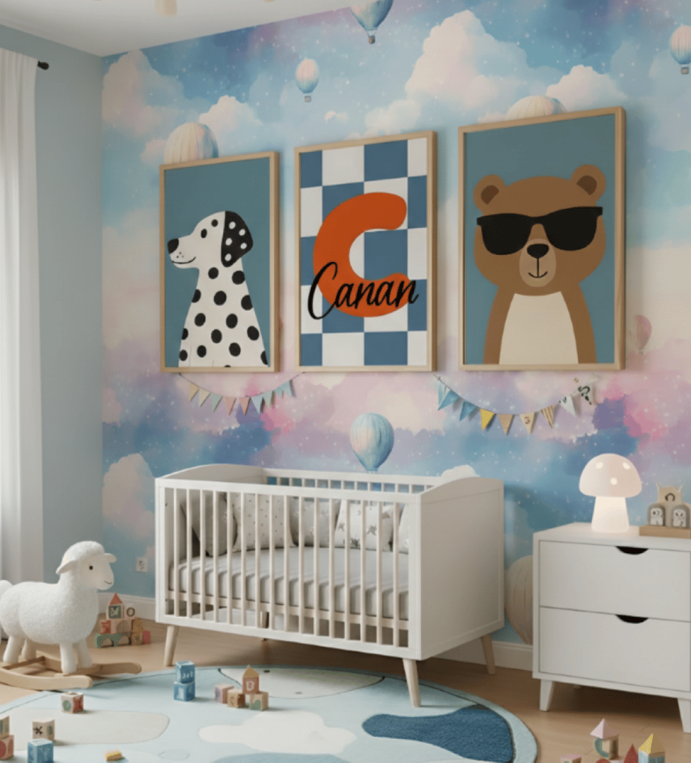 Yeni Nesil Kendinden Yapışkanlı Çocuk Odası Duvar Kağıdı Duvar Posteri Yapışkanlı kids 141