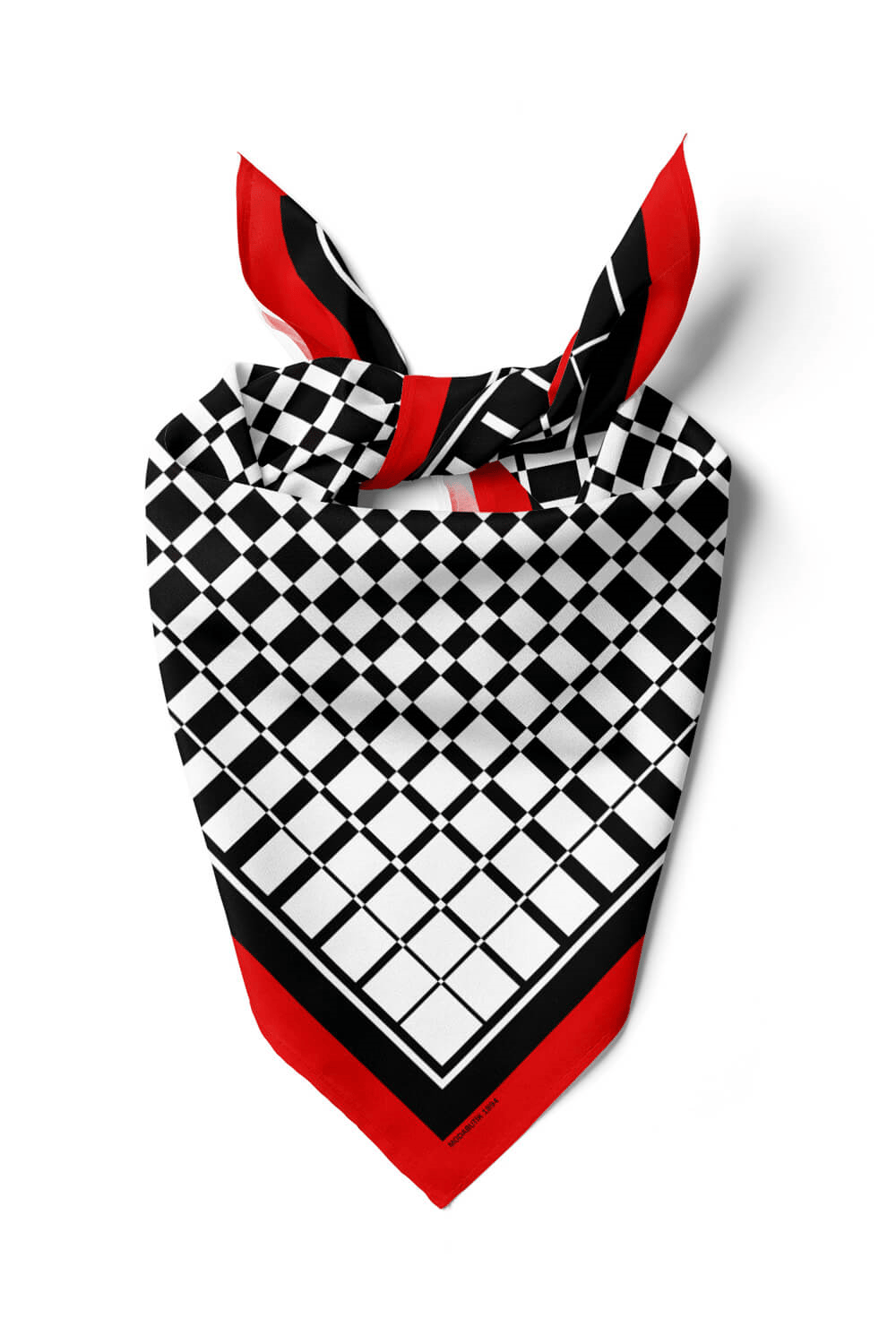 Z47 Kadın Siyah Beyaz Kare Desenli 50x50 Bandana