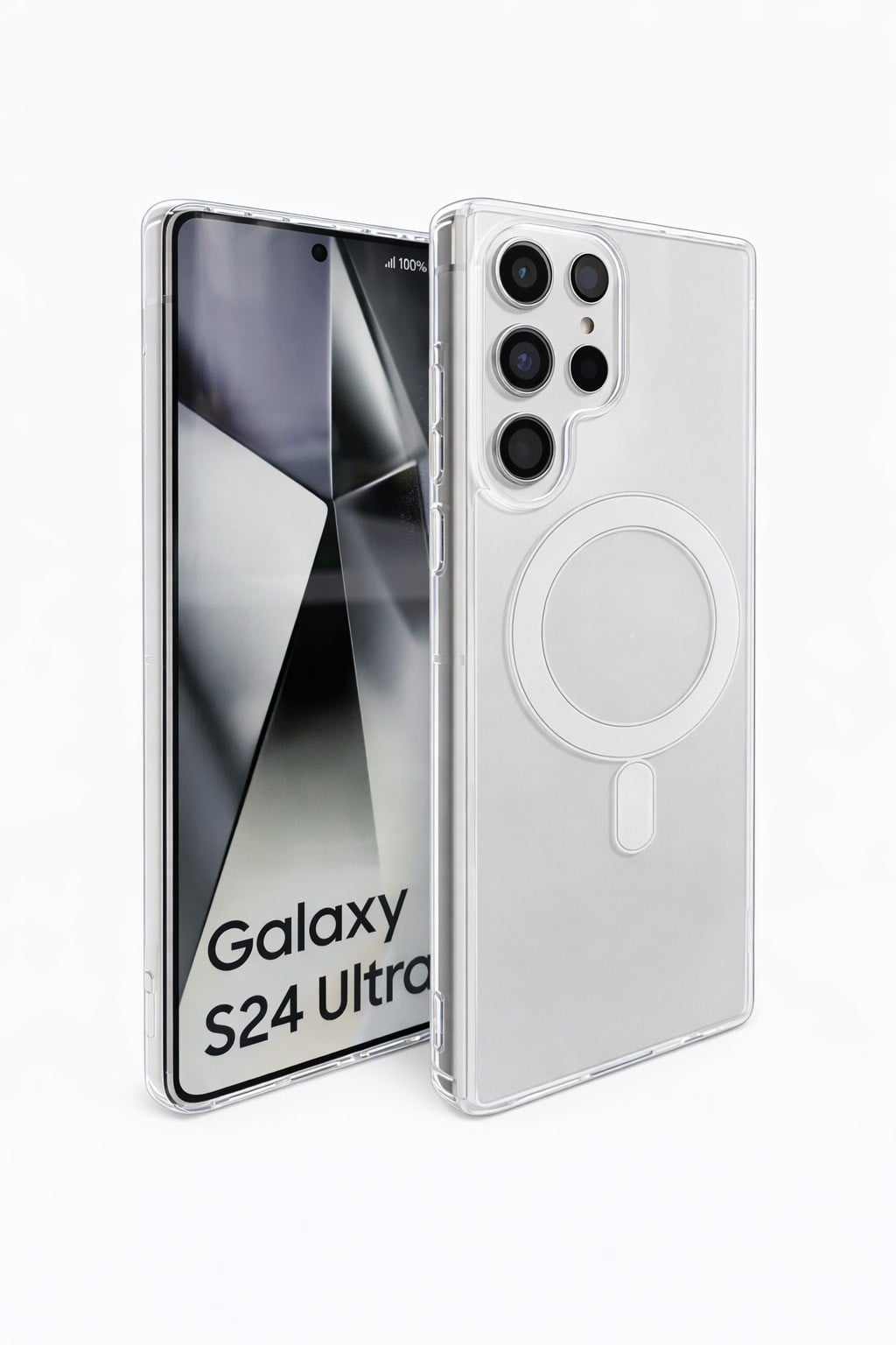 Samsung Galaxy S24 Ultra Uyumlu Kamera Korumalı Magsafe Wireless Şarj Özellikli Lüks Şeffaf Silikon Telefon Kılıfı