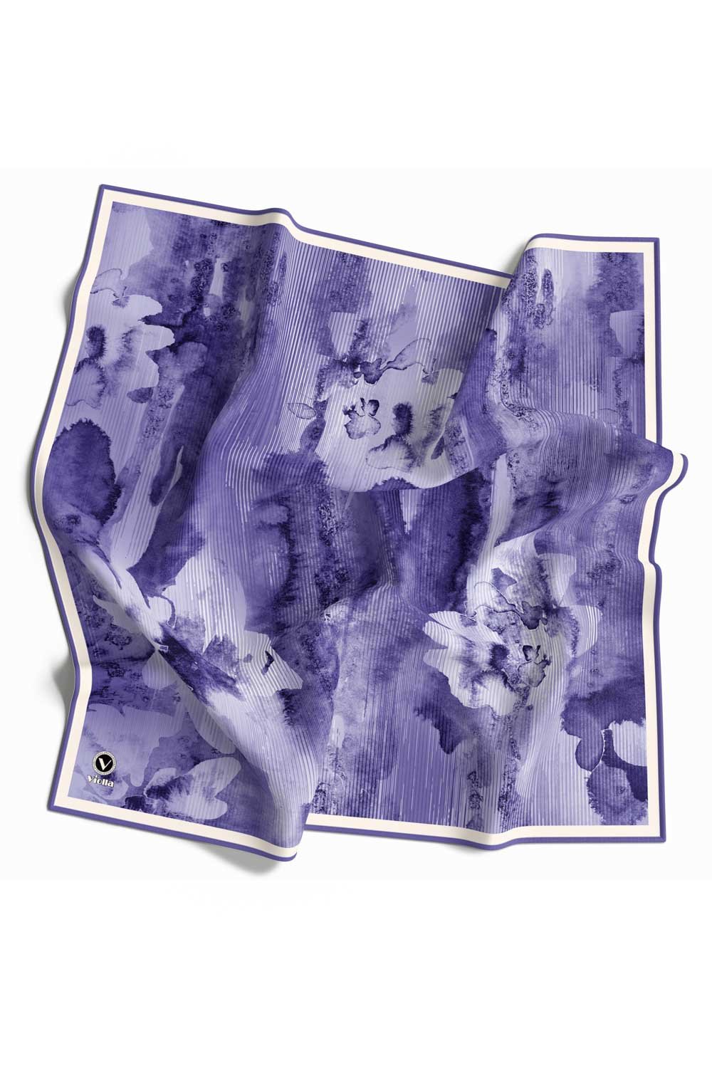 Twill Batik Desenli Saks Renkli 90x90 Eşarp (İpek İçermez) Dikim Şekli : El Dikişi