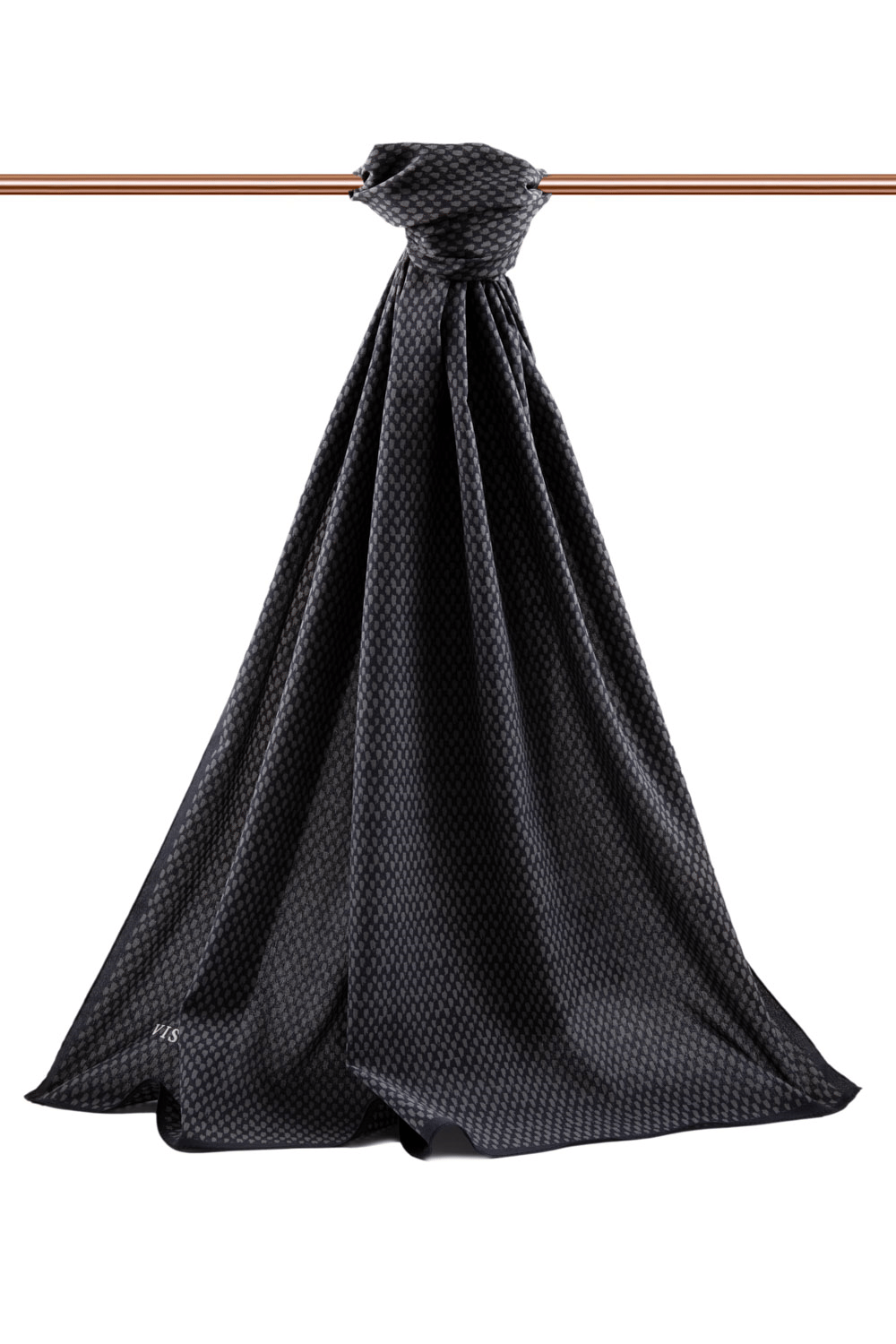 LÜKS MEDİNE İPEĞİ HASIR DESENLİ SİYAH RENKLİ 75X195 KIRIŞMAZ ŞAL MOSS KREP DİKİŞ TİPİ İTALYAN DİKİŞLİ