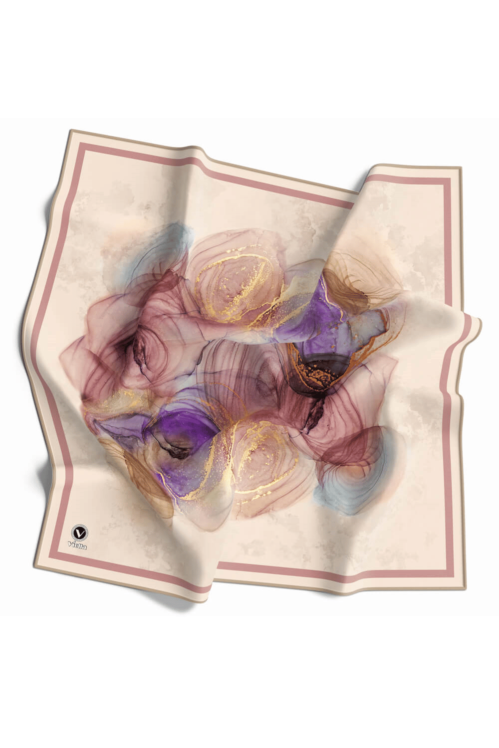 Twill Helezon Batik Desenli Gül Kurusu Renkli 90x90 Eşarp (İpek İçermez) Dikim Şekli : El Dikişi