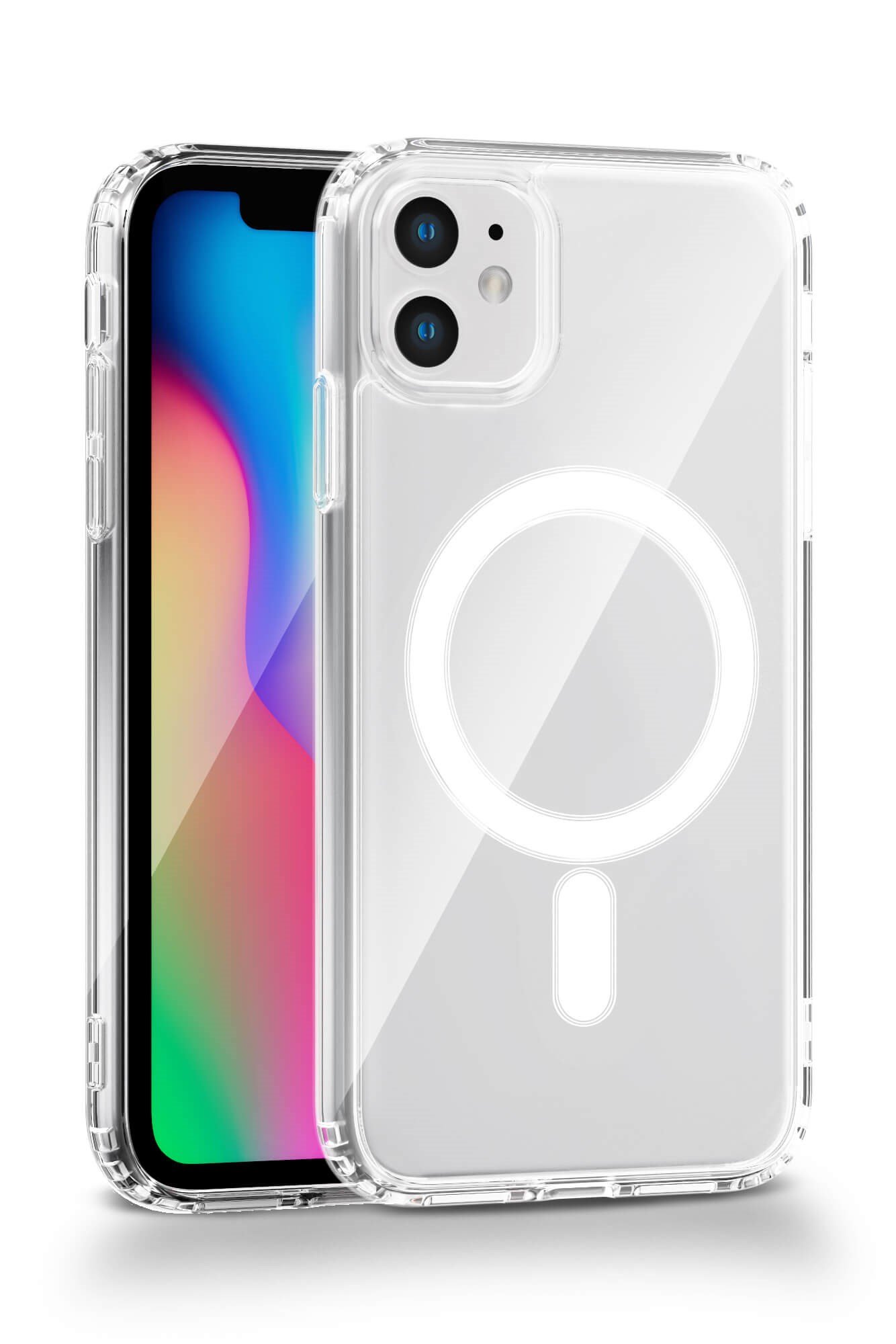 iPhone 11 Uyumlu Kamera Korumalı Magsafe Wireless Şarj Özellikli Lüks Şeffaf Silikon Telefon Kılıfı