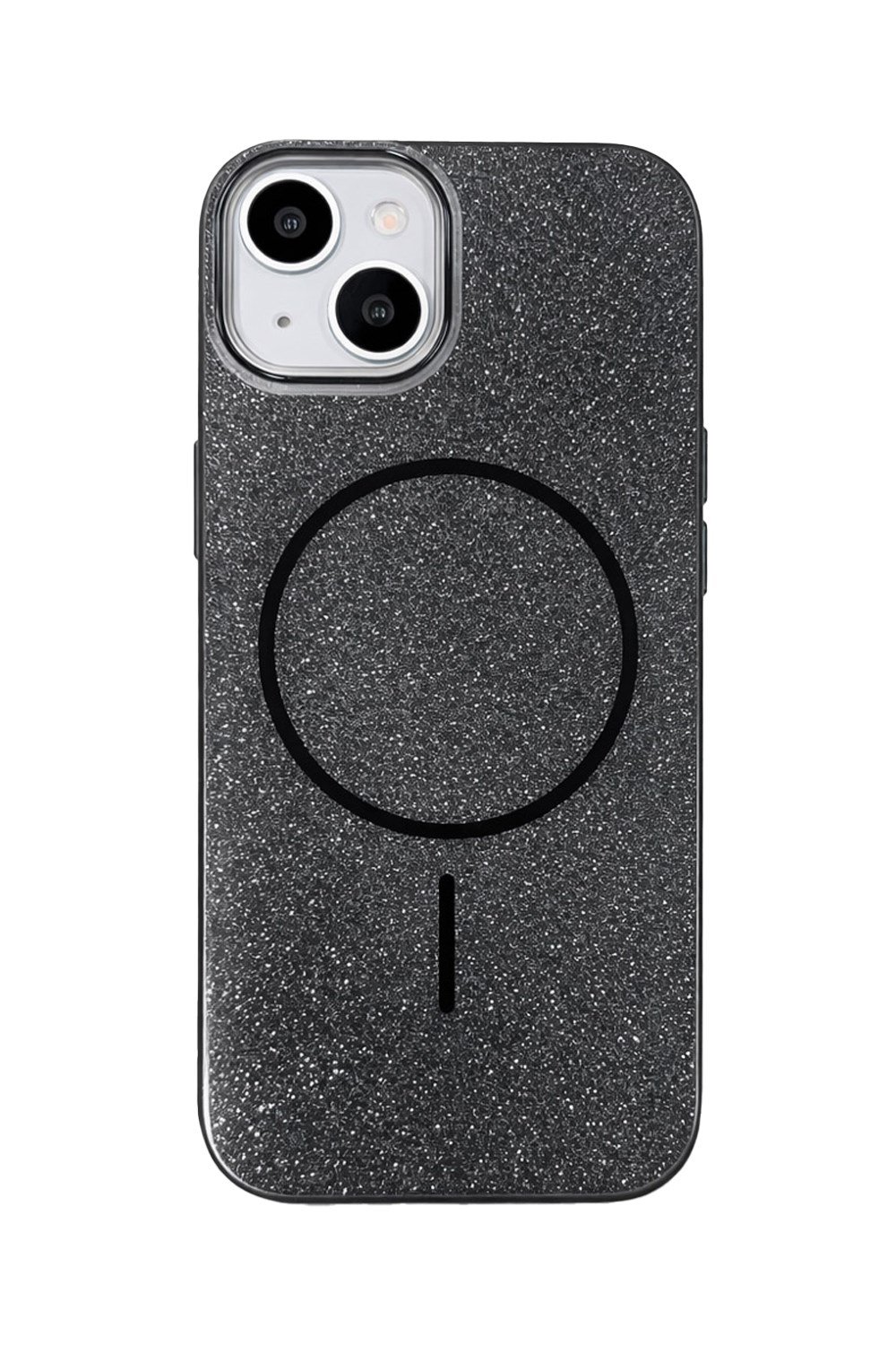 iPhone 15 Uyumlu Telefon Kılıfı Magsafe Wireless Şarj Özellikli Simli Lüks Silikon Kılıf