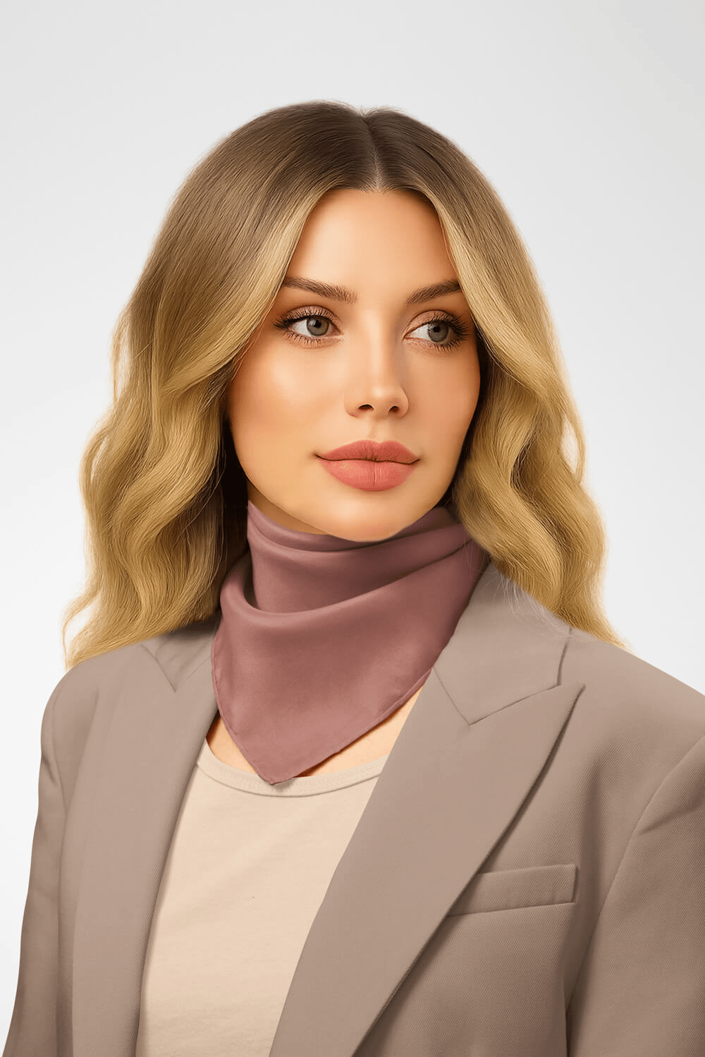 Şifon Gül Kurusu Bandana