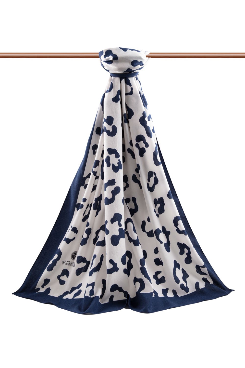 LÜKS MEDİNE İPEĞİ LEOPAR DESENLİ KREM - LACİ RENKLİ 75X195 KIRIŞMAZ ŞAL MOSS KREP DİKİŞ TİPİ İTALYAN DİKİŞLİ