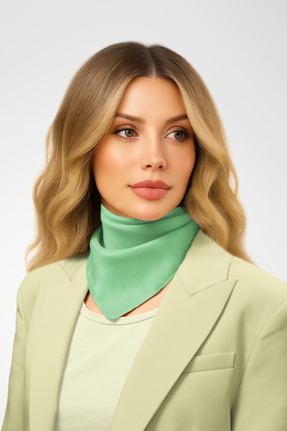 Şifon Su Yeşili Bandana