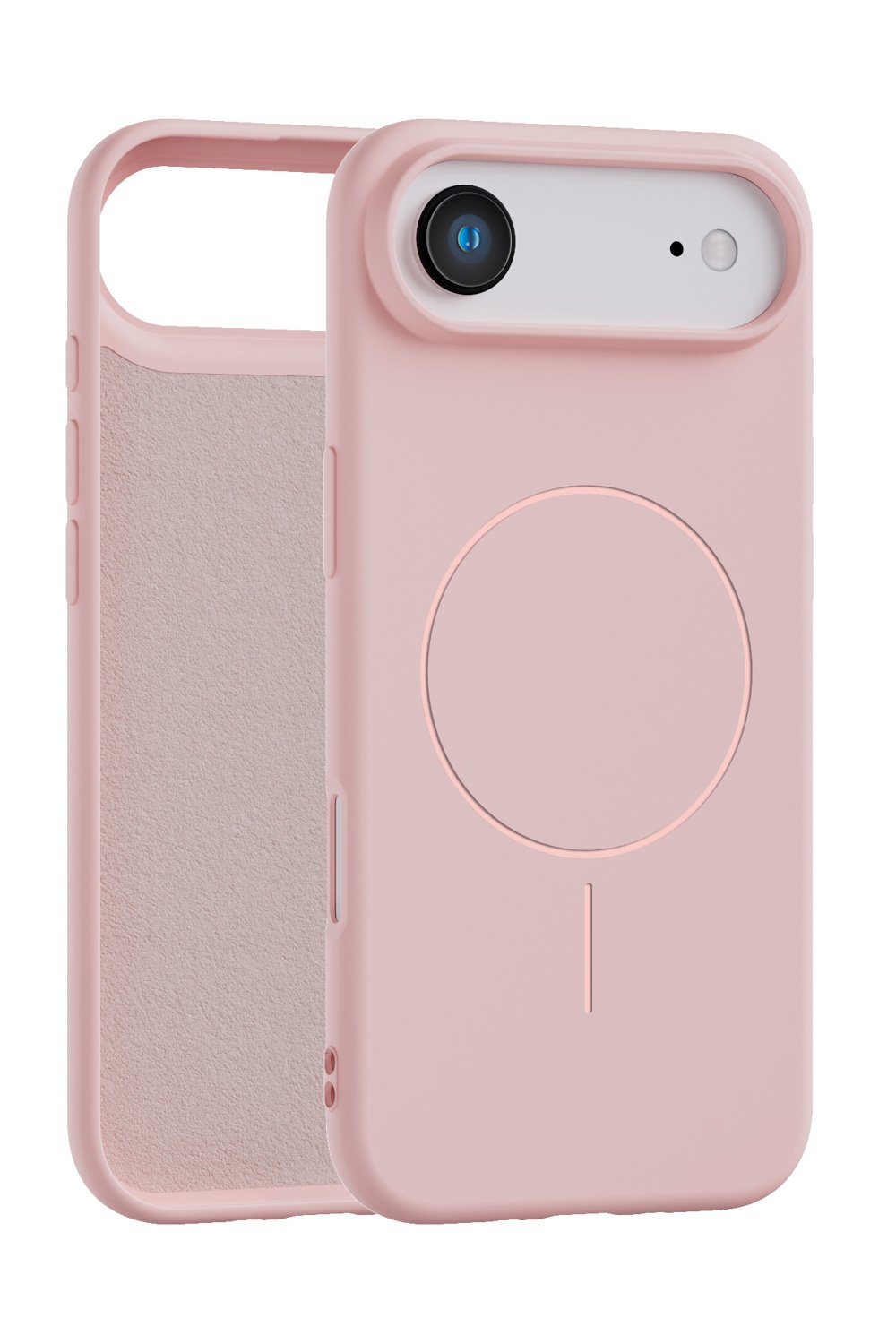 iPhone Air Uyumlu İçi Kadife Magsafe Wireless Şarz Özellikli Pembe Renkli Telefon Kılıfı