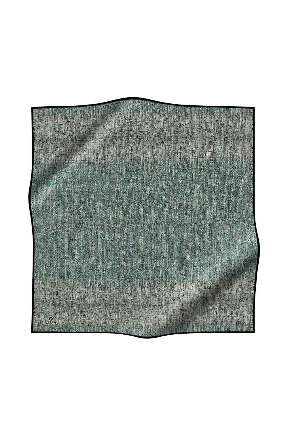 %100 Twill İpek Dokulu Desen Mint Yeşili - Su Yeşili Renkli 90x90 Eşarp Kenar Dikiş Şekli El Dikişli