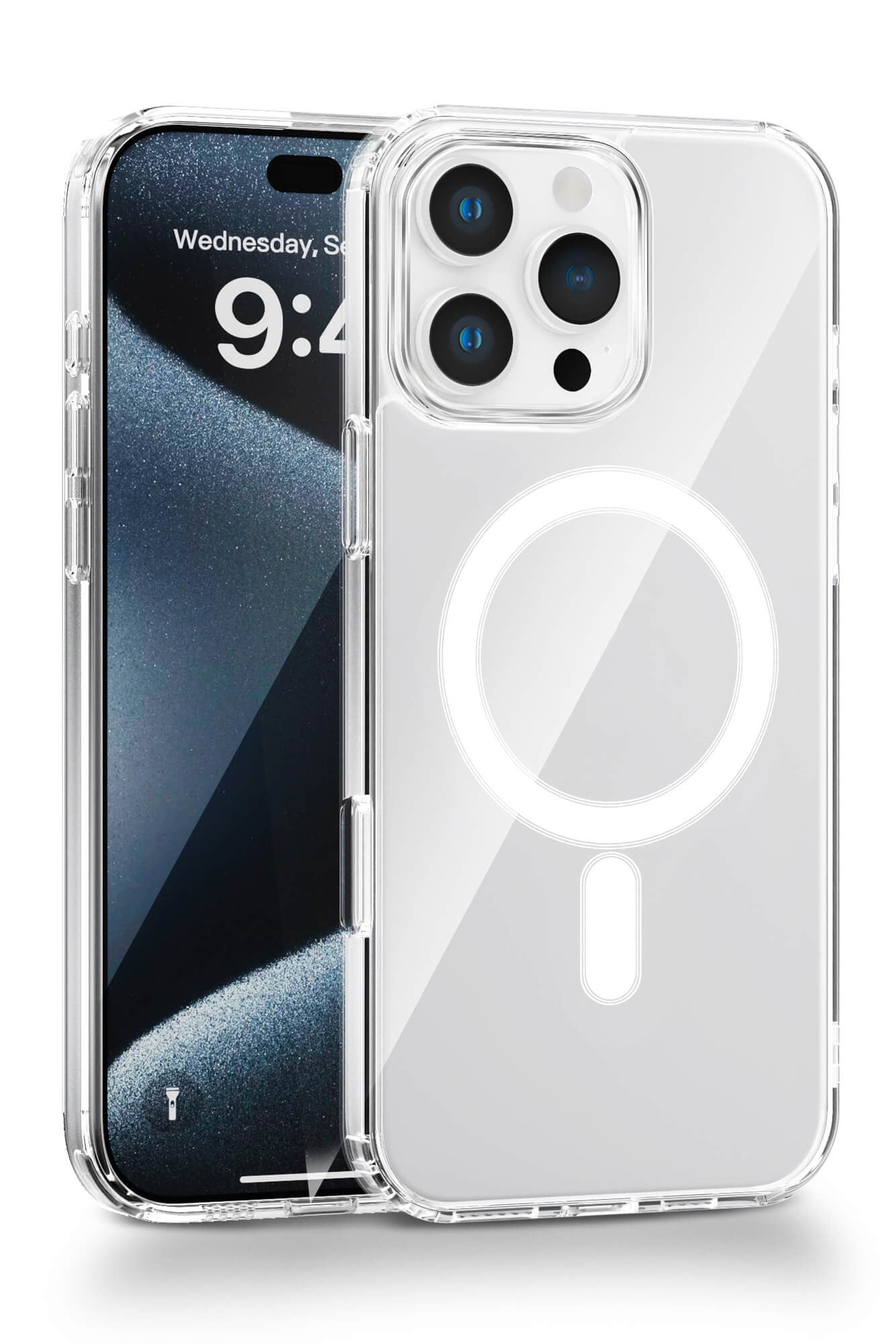 iPhone 15 Pro Max Uyumlu Kamera Korumalı Magsafe Wireless Şarj Özellikli Lüks Şeffaf Silikon Telefon Kılıfı