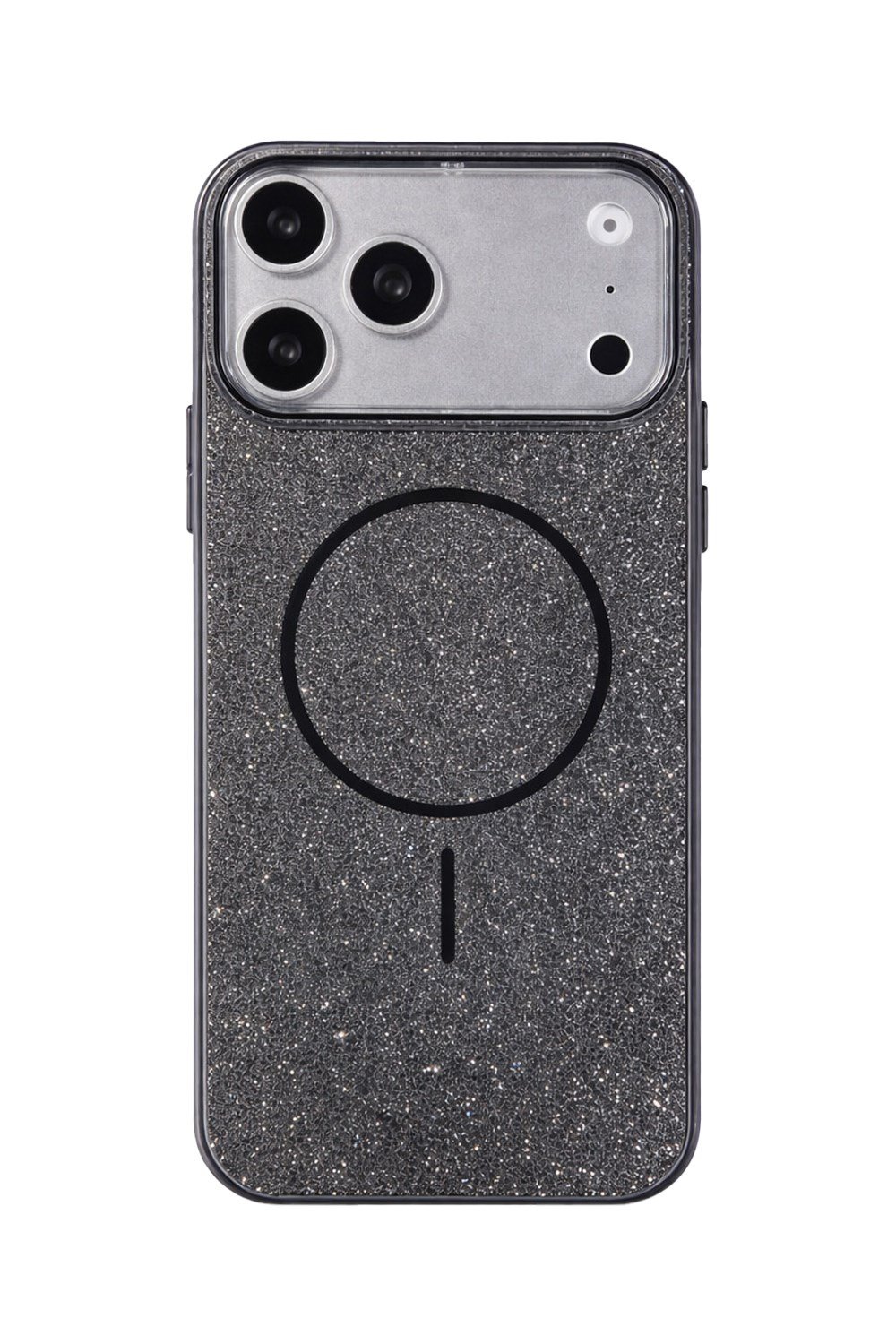 iPhone 17 Pro max Uyumlu Telefon Kılıfı Magsafe Wireless Şarj Özellikli Simli Lüks Silikon Kılıf