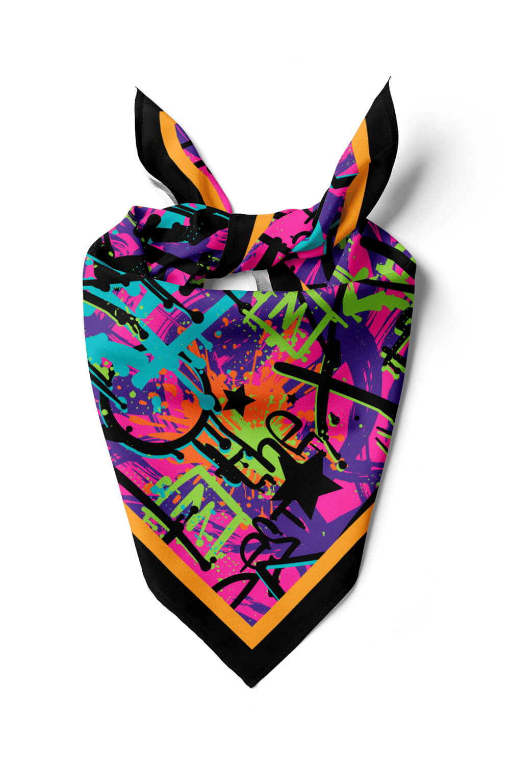 B35 Kadın Pembe The X Desenli 50x50 Bandana DG0823-22