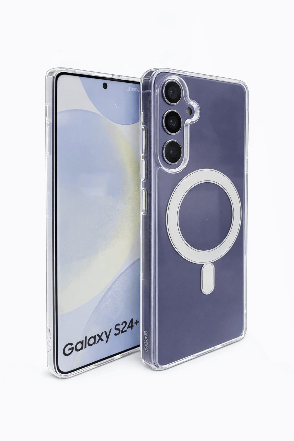 Samsung Galaxy S24 Plus Uyumlu Kamera Korumalı Magsafe Wireless Şarj Özellikli Lüks Şeffaf Silikon Telefon Kılıfı