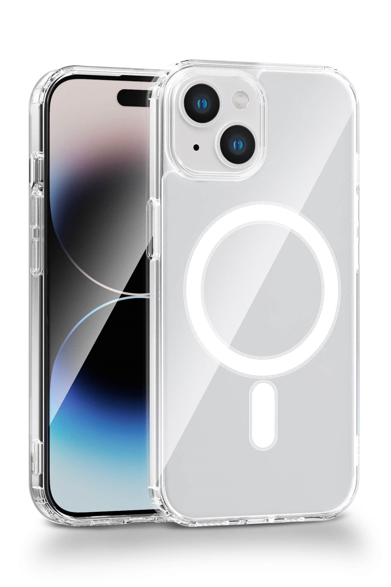 iPhone 13 Uyumlu Kamera Korumalı Magsafe Wireless Şarj Özellikli Lüks Şeffaf Silikon Telefon Kılıfı