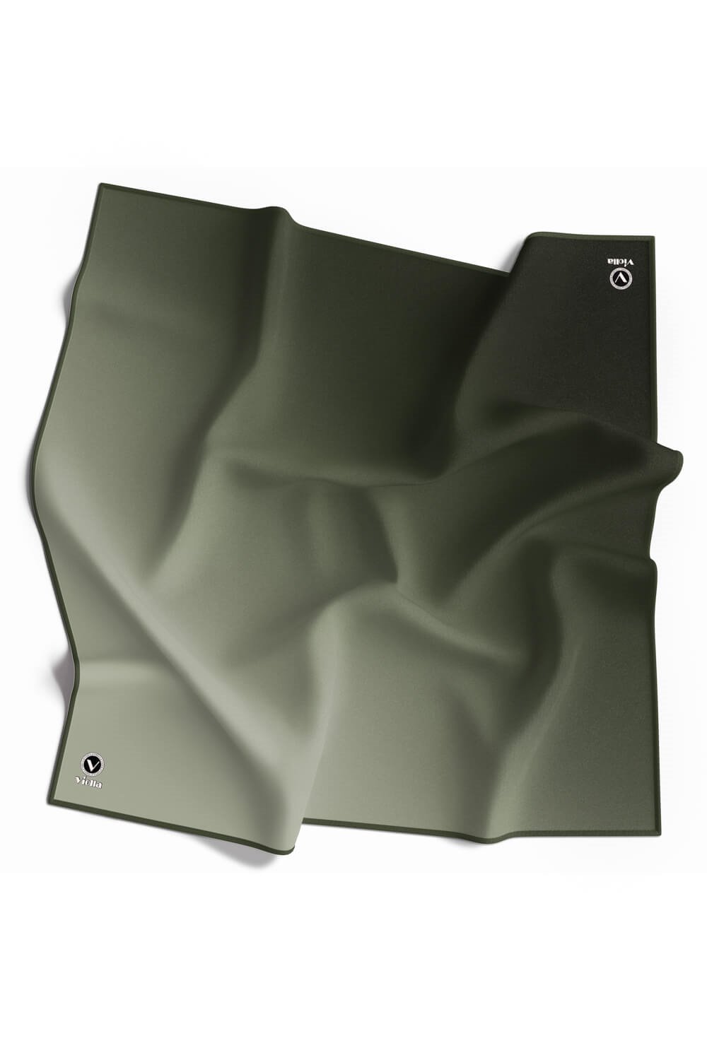 Twill Degrade Desenli Haki Yeşili Renkli 90x90 Eşarp (İpek İçermez) Dikim Şekli : El Dikişi